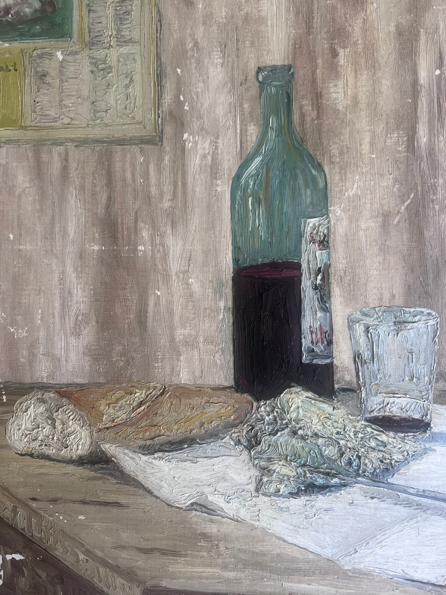 Vintage French Still Life Oil Painting perfect Kitchen Picture
