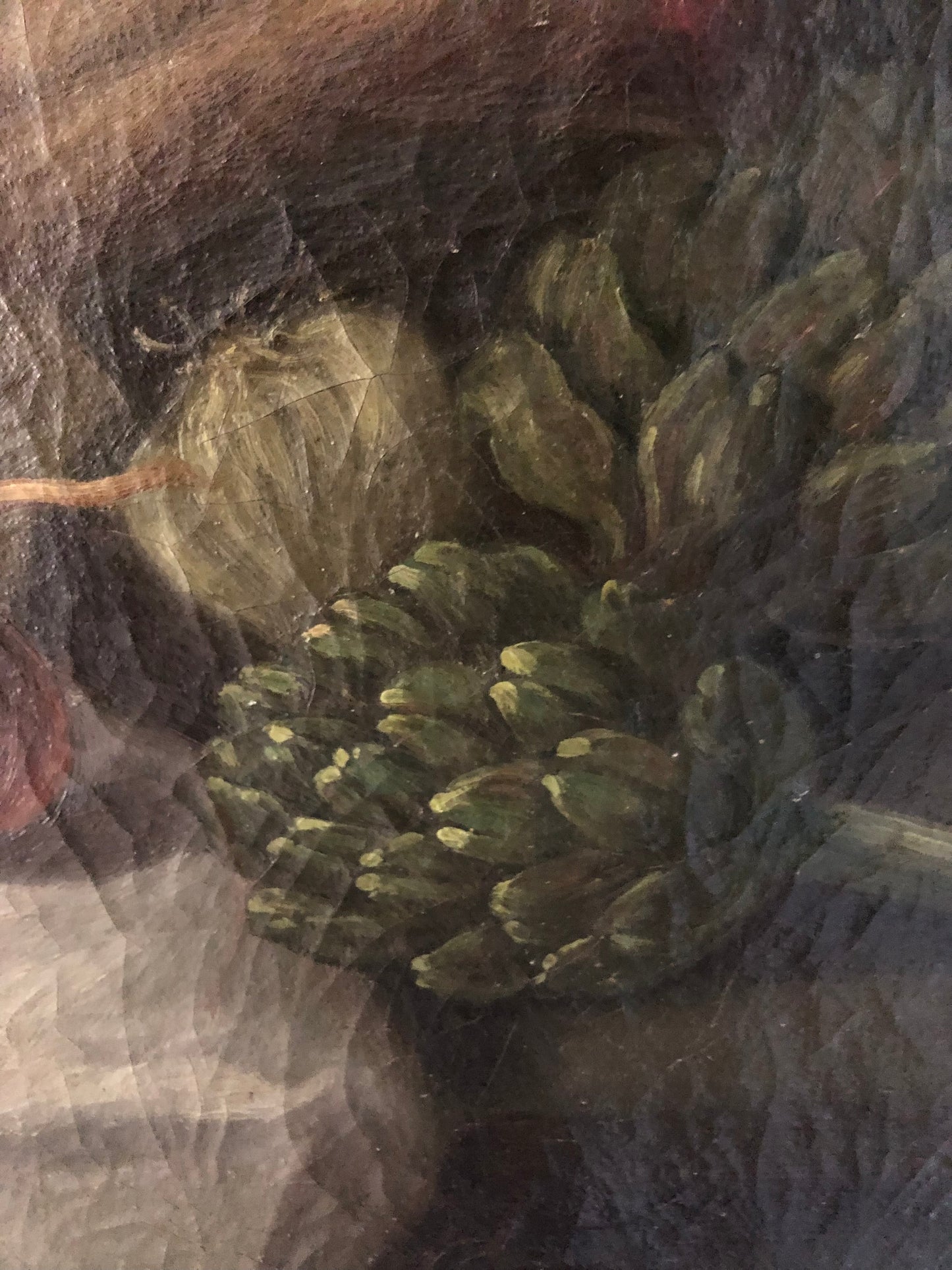 French 19th Century Dark oil on canvas still life painting