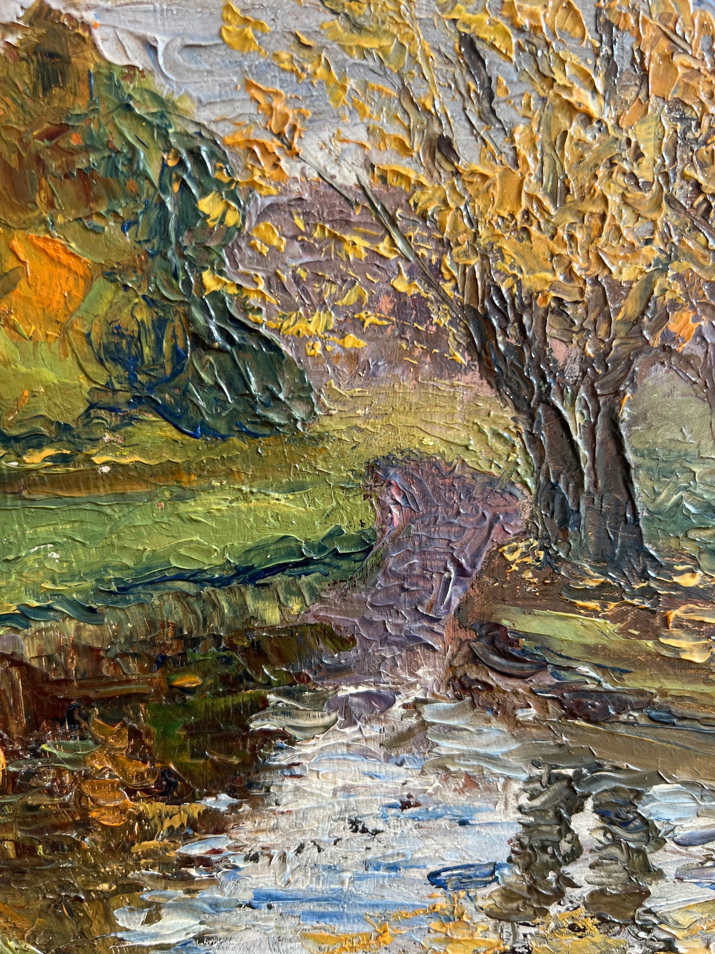 Thick Impasto French Landscape Oil Painting