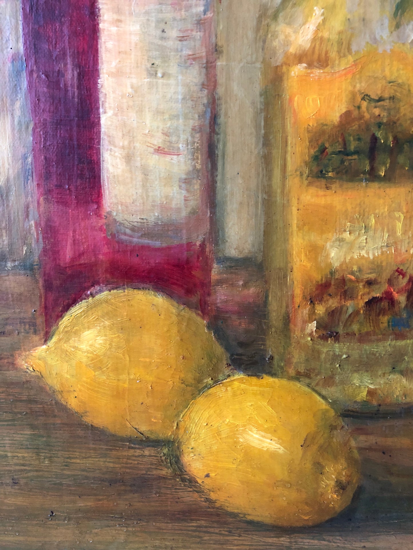 Vintage Still Life Oil on Canvas Kitchen Painting