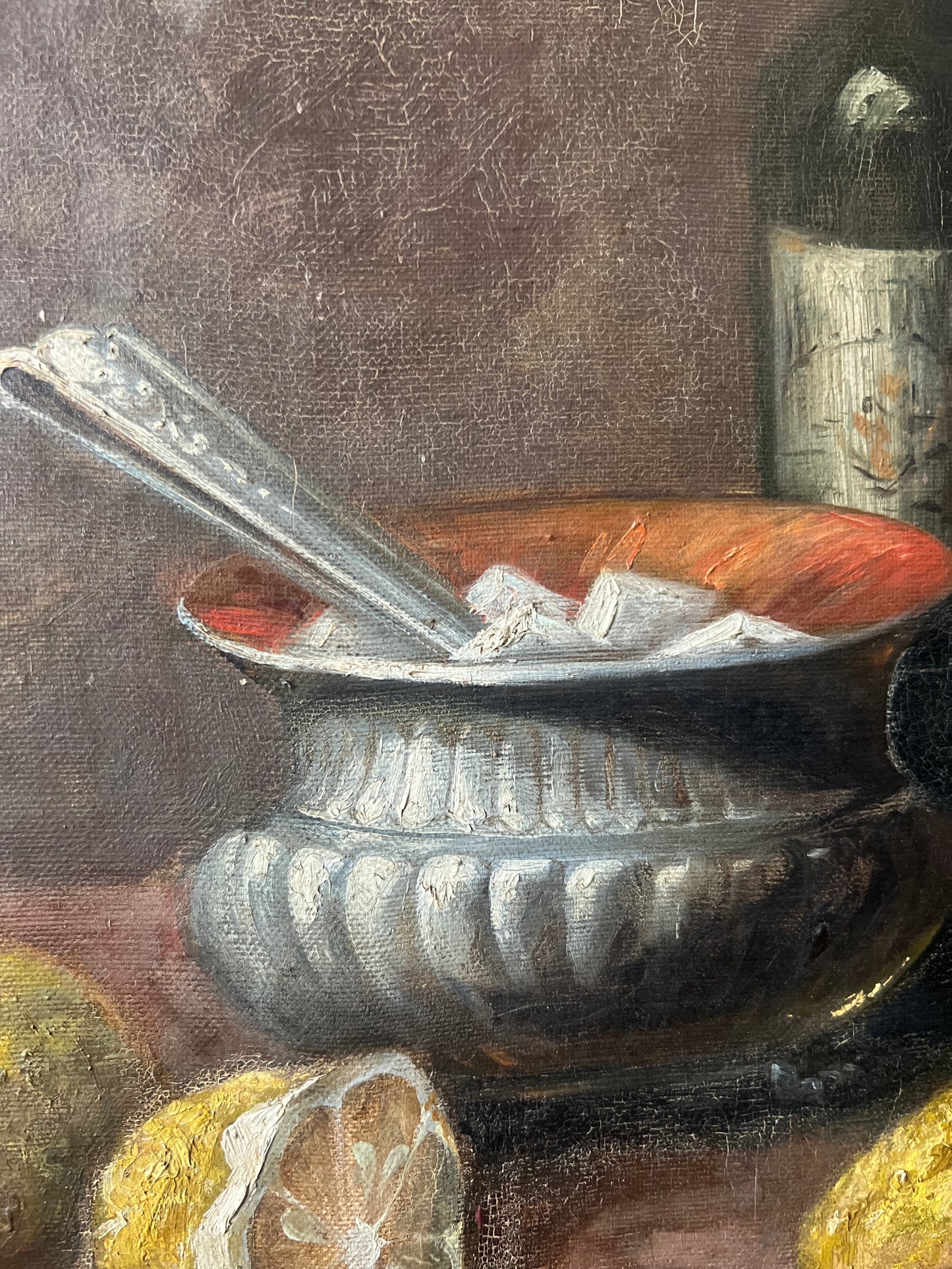 Gorgeous French oil on canvas still life painting