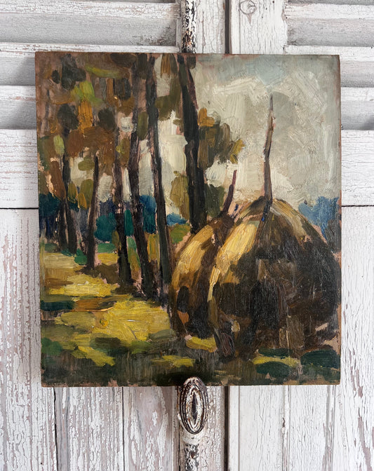 French Post Impressionist Oil Painting ‘Haystacks’