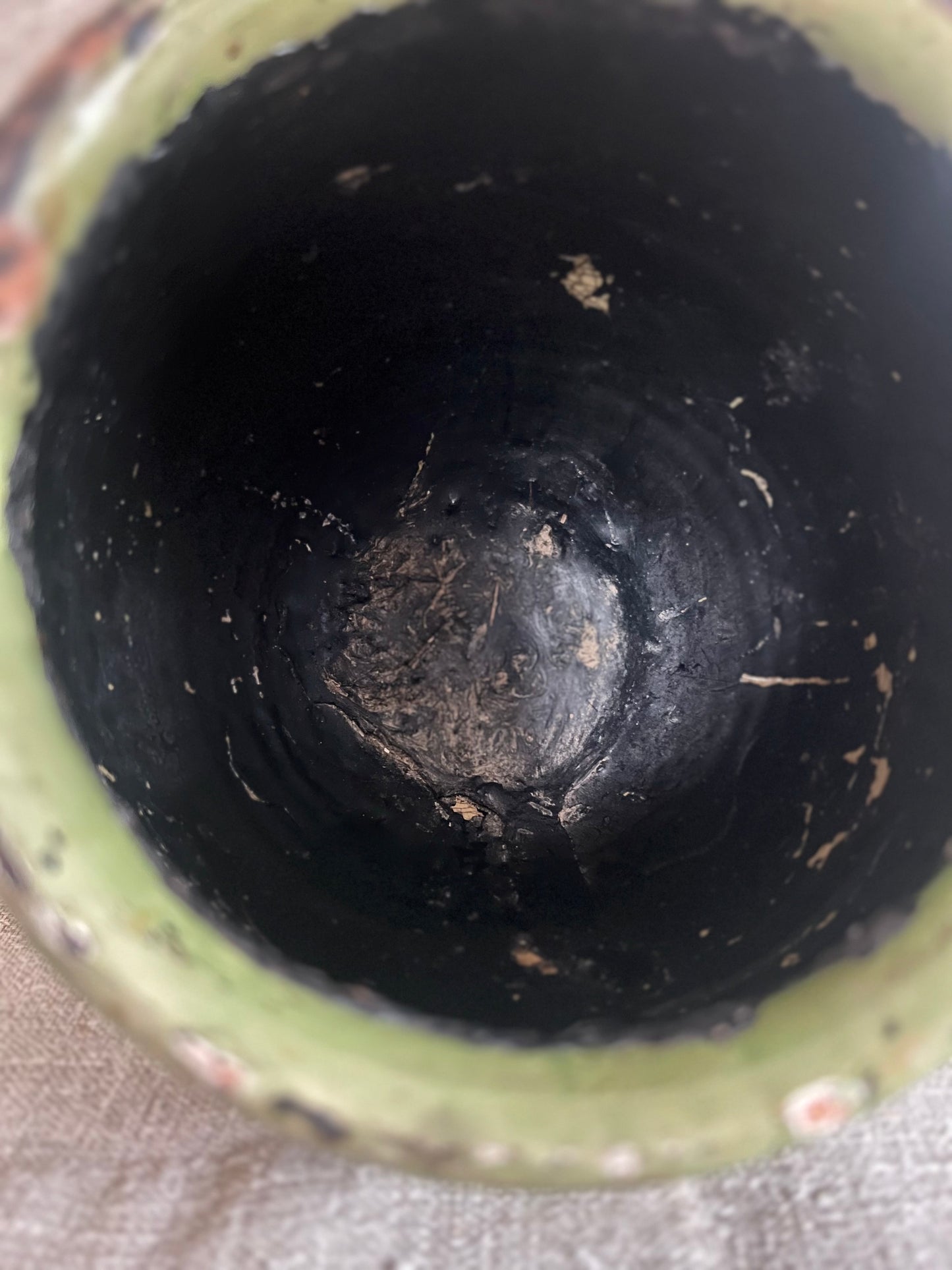 Antique Green French Confit Pot