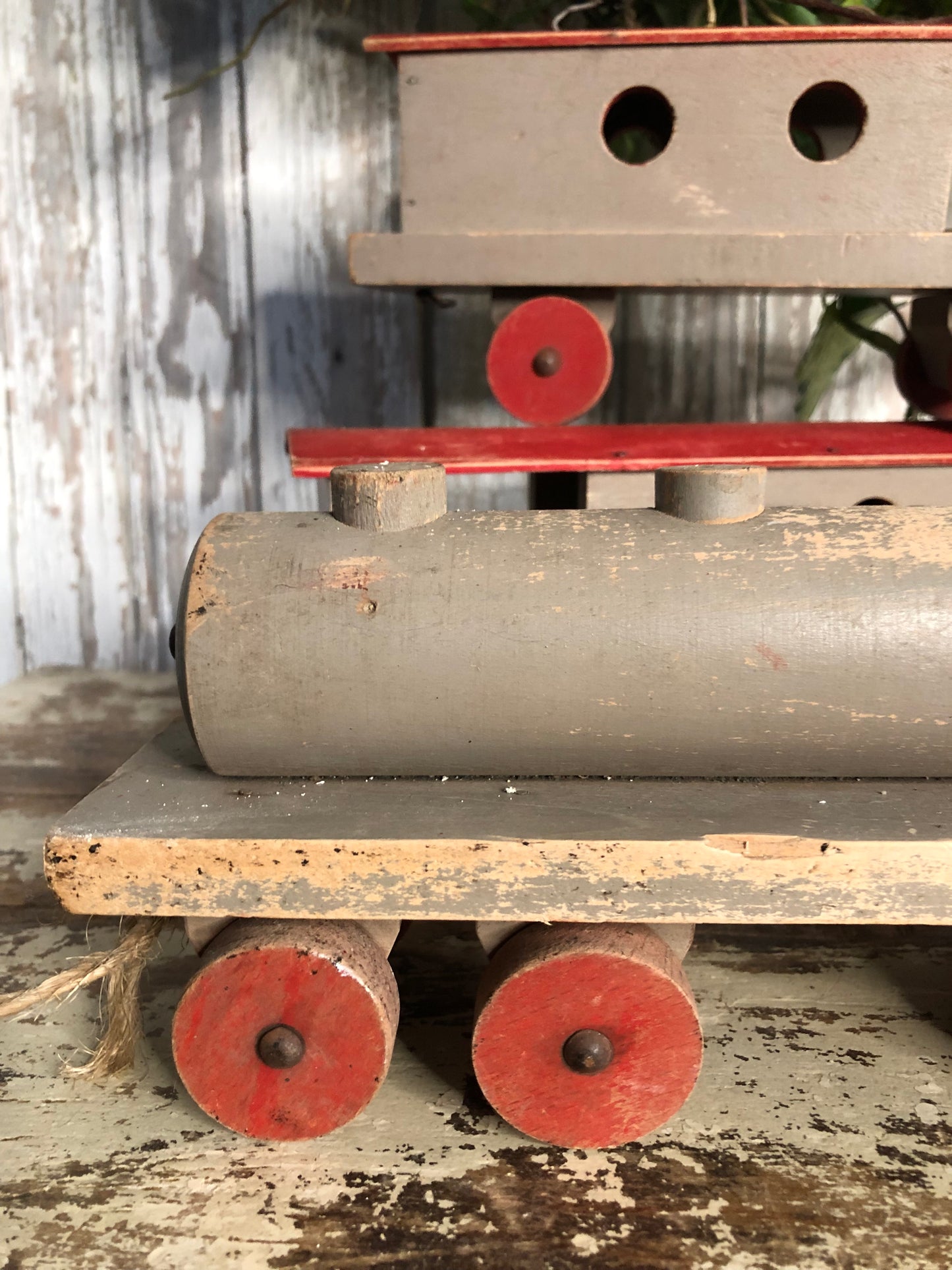 French Vintage Wooden Train Set 1940-1950