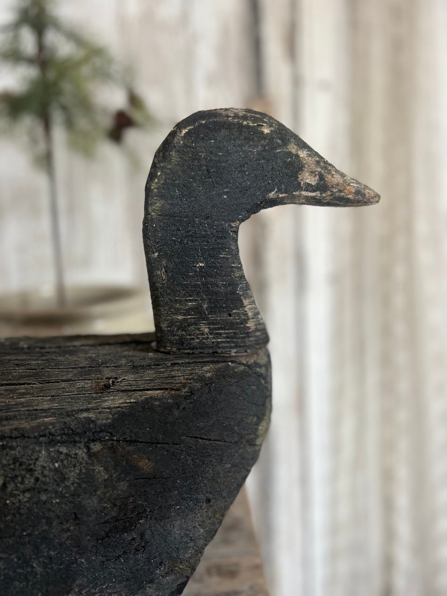 Huge Wooden French Antique Decoy Duck