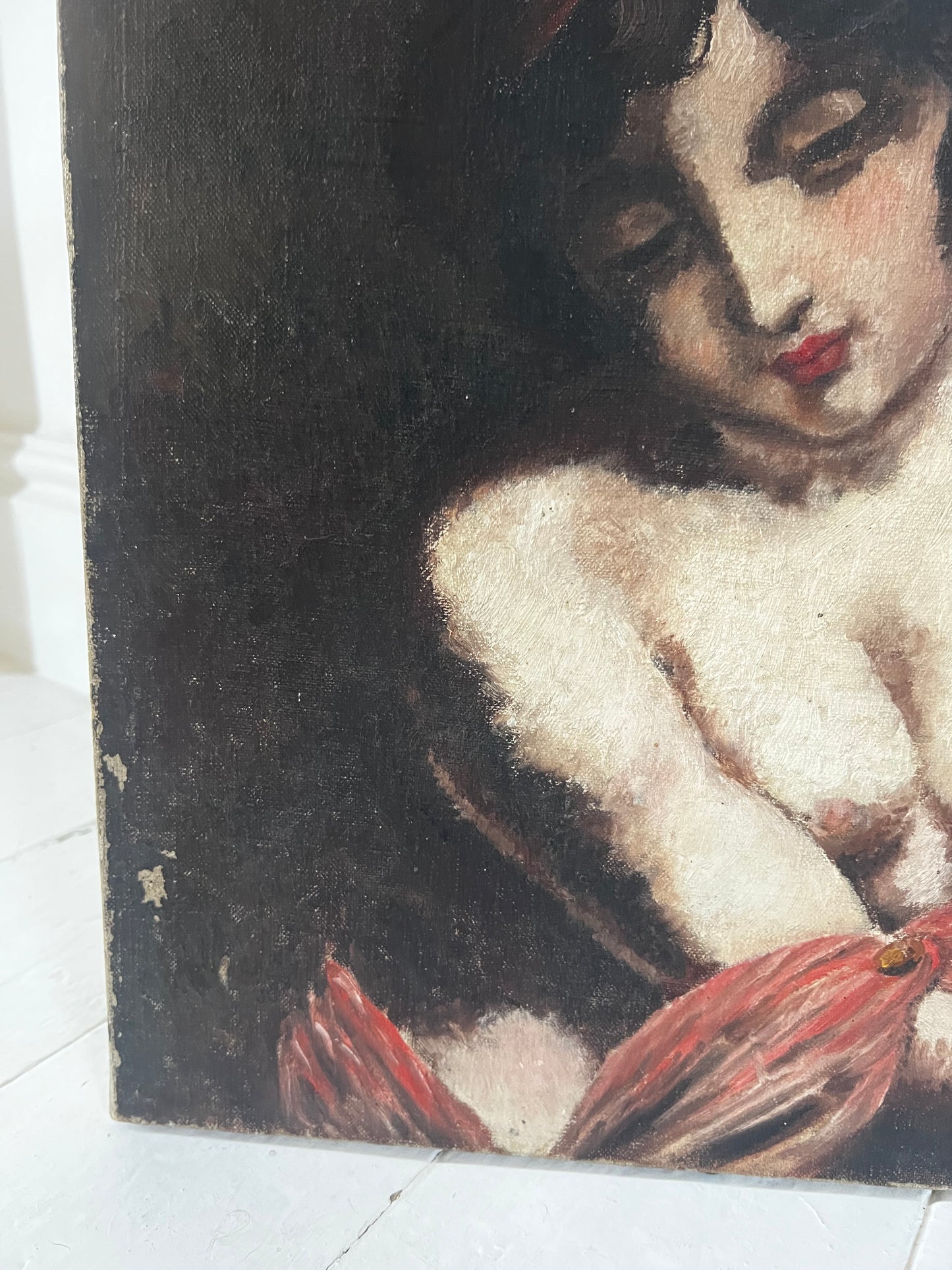 French Female Portrait Oil Painting on Canvas