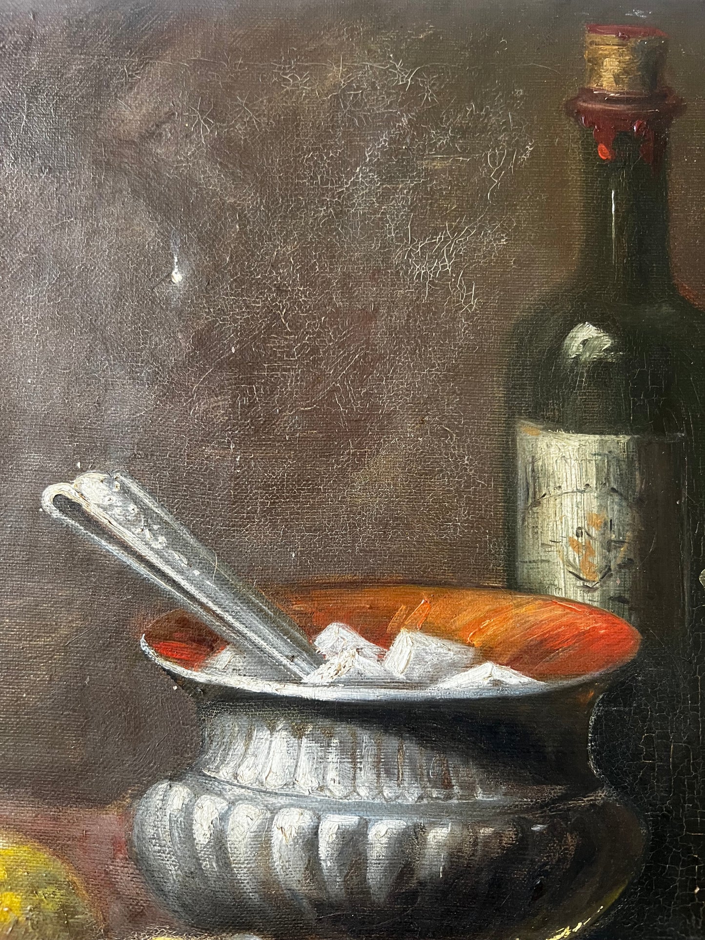 Gorgeous French oil on canvas still life painting