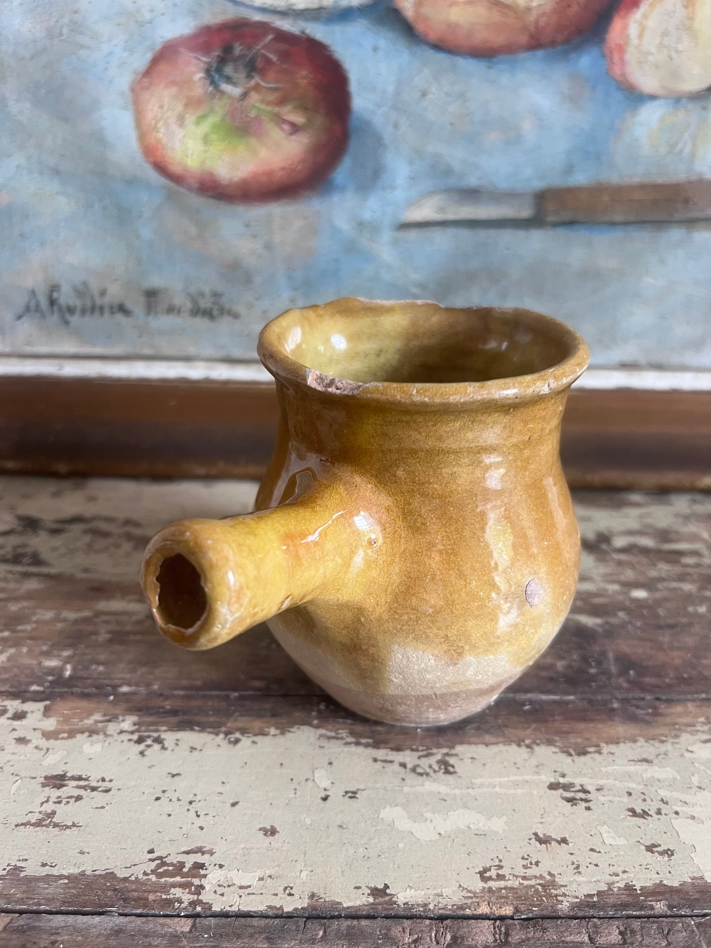Small French Glazed cooking pot