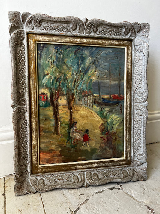 French Special Vintage French Oil Painting in beautiful frame