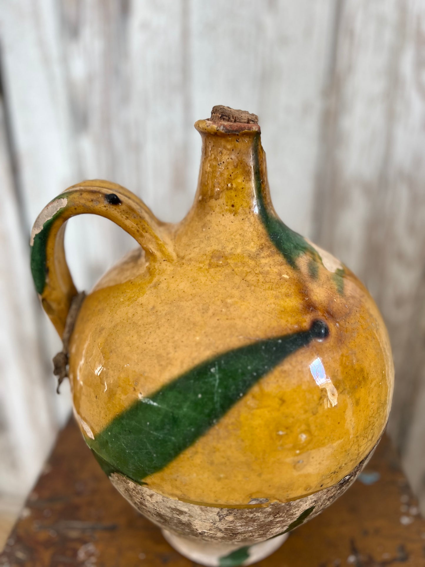 Unique French 19th Century Olive Oil Pot from Beziers