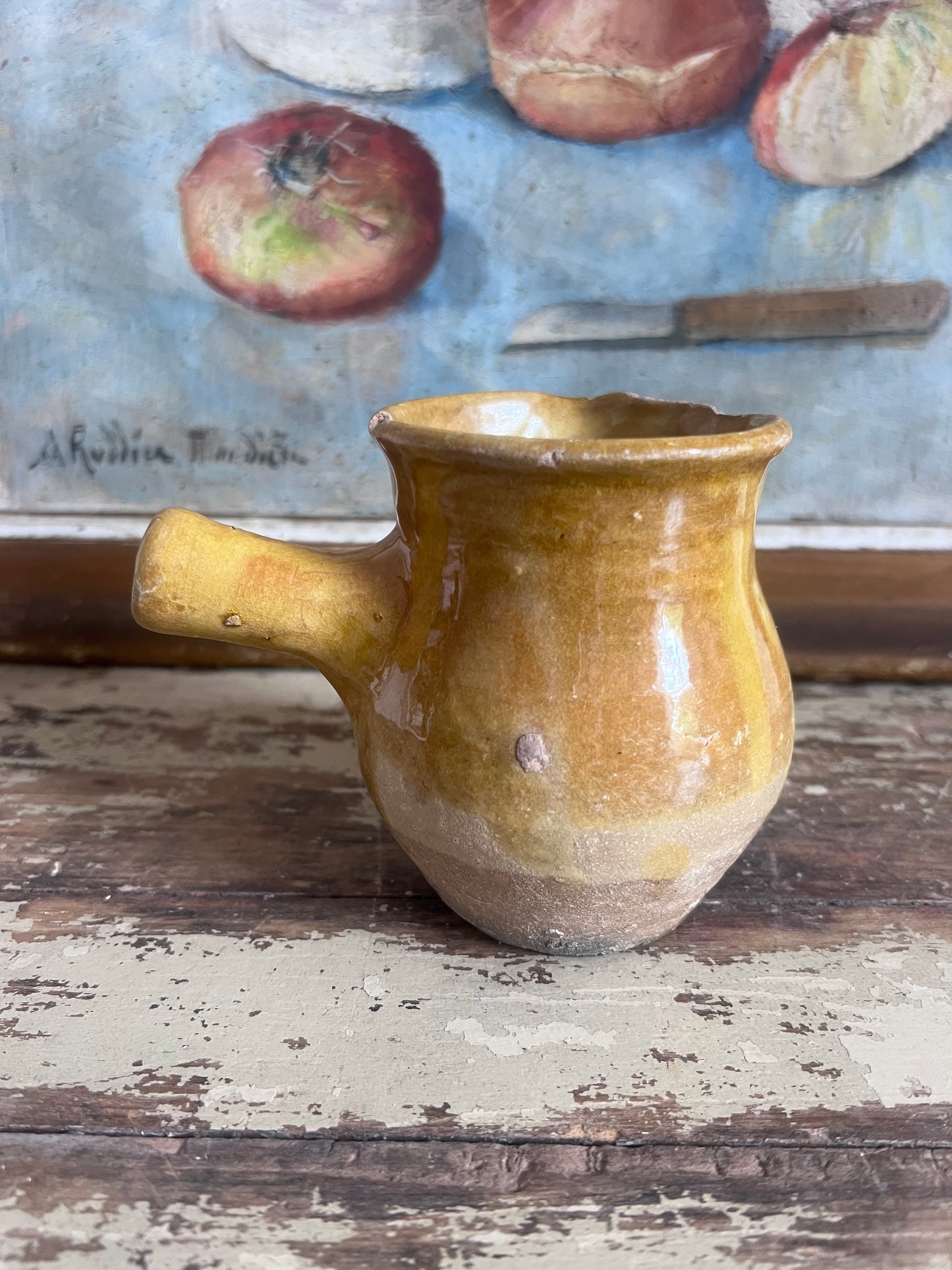 Small French Glazed cooking pot