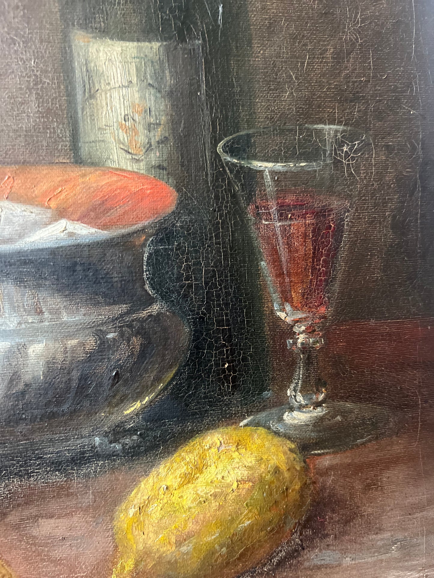 Gorgeous French oil on canvas still life painting