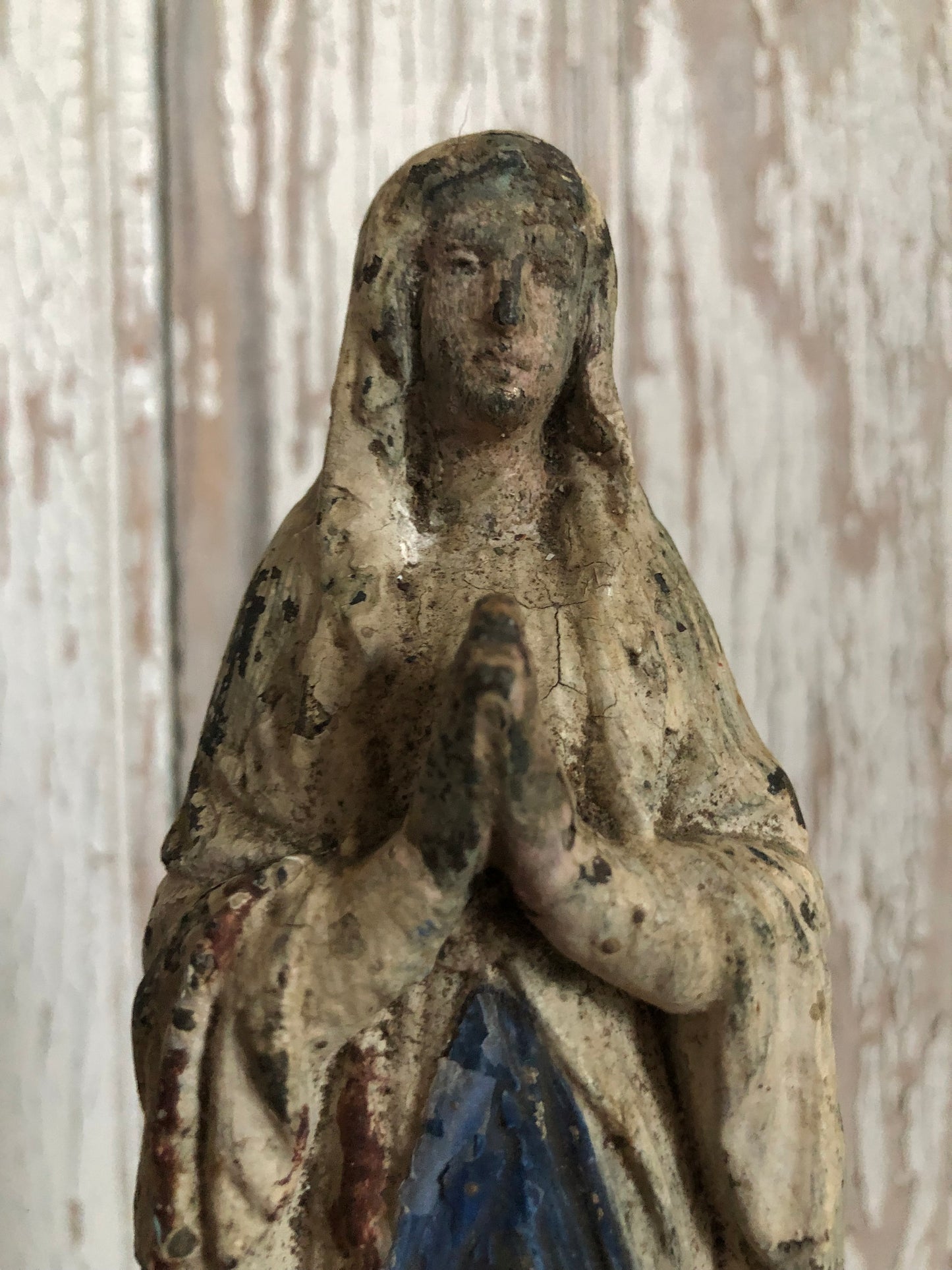 Very unusual rare French metal Madonna figure