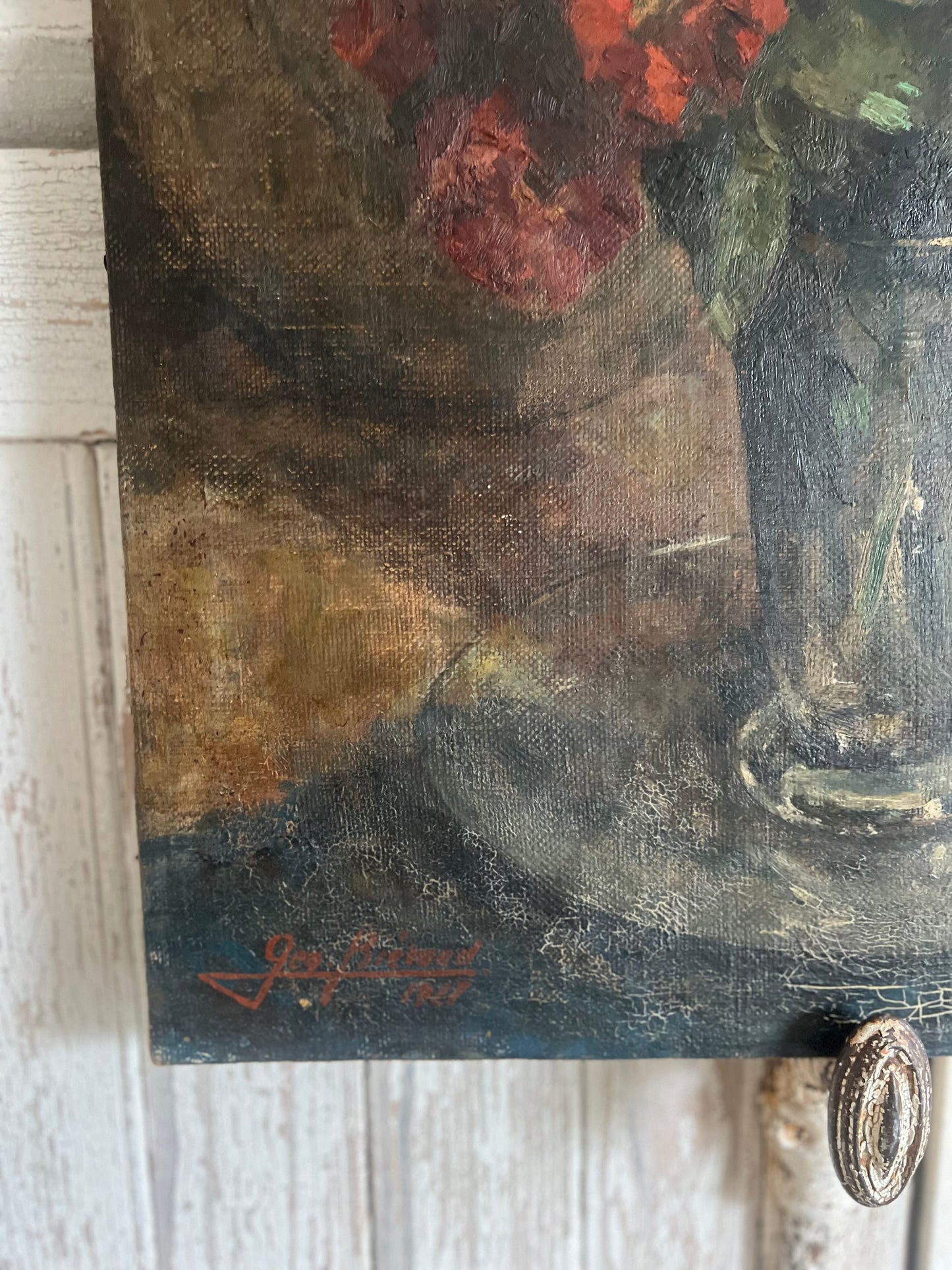 RESERVED FOR J Gorgeous Post Impressionist Floral Oil Painting by Geo Bierand 1895-1953