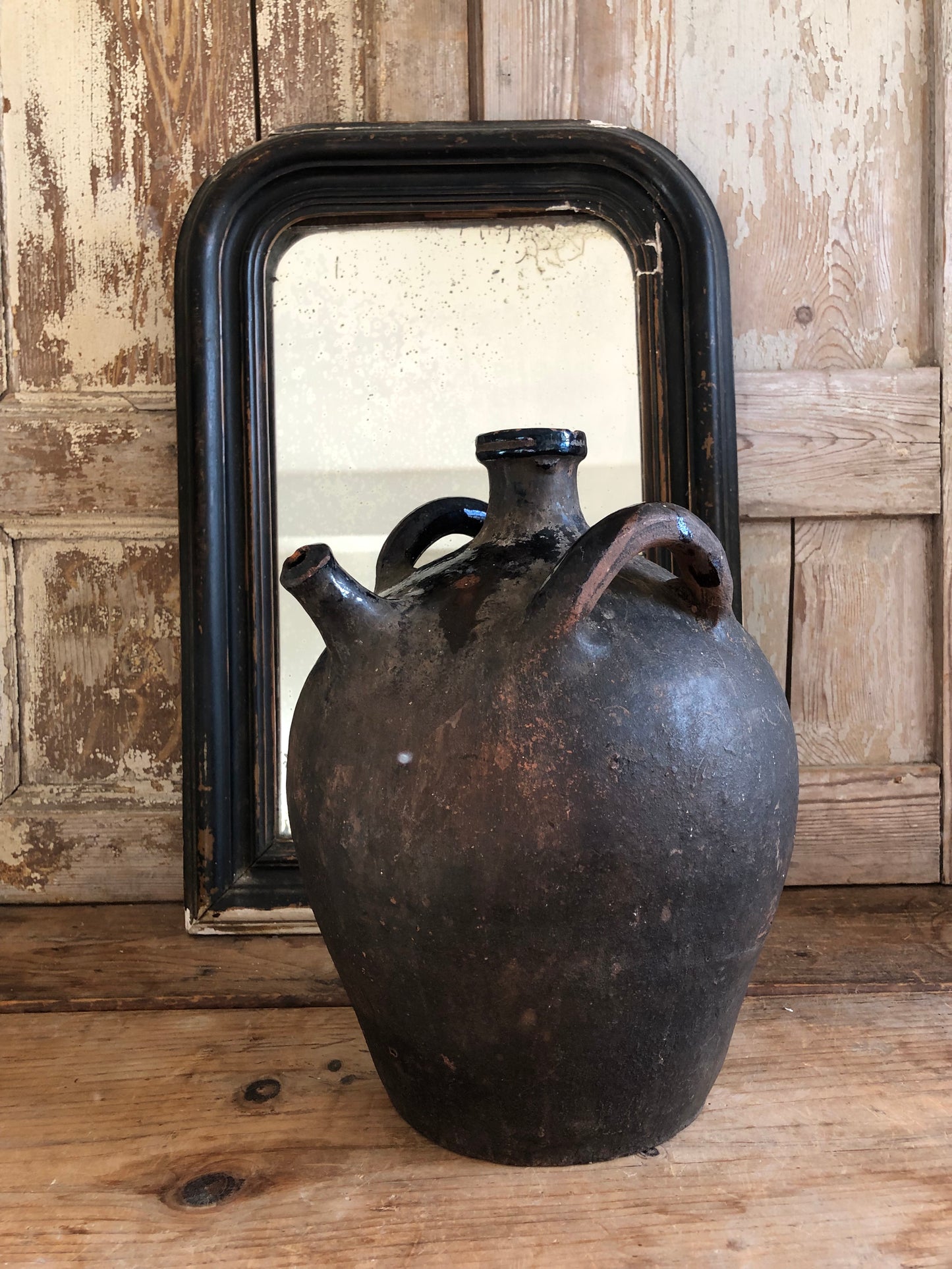 Large 19th Century Antique French Terracotta vinegar or olive oil pot