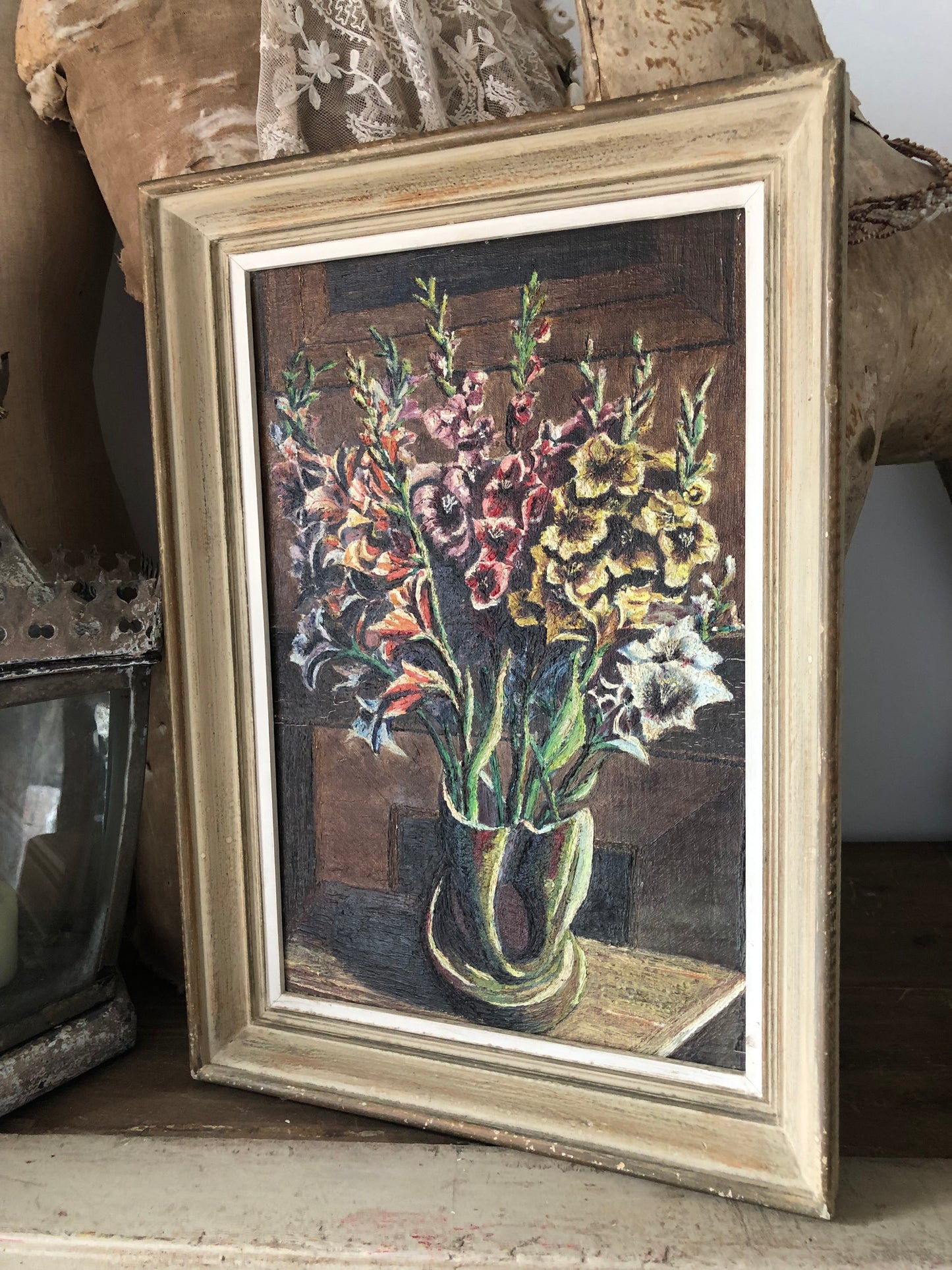 French mid century Gladioli Painting