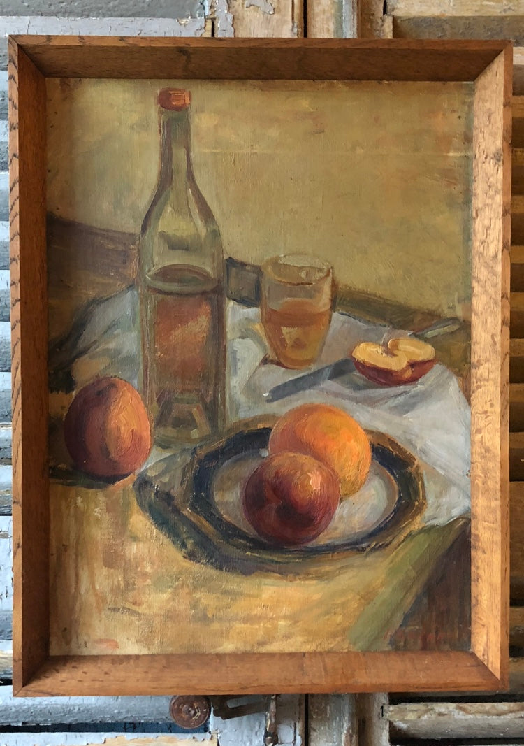 Vintage French Still Life Oil Painting