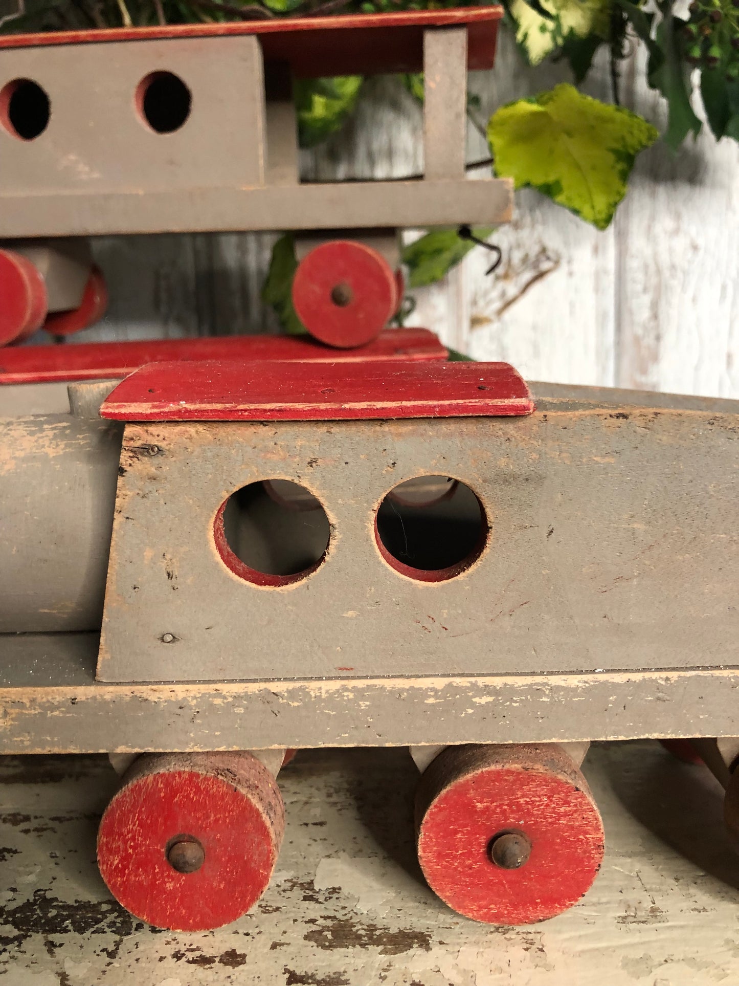 French Vintage Wooden Train Set 1940-1950