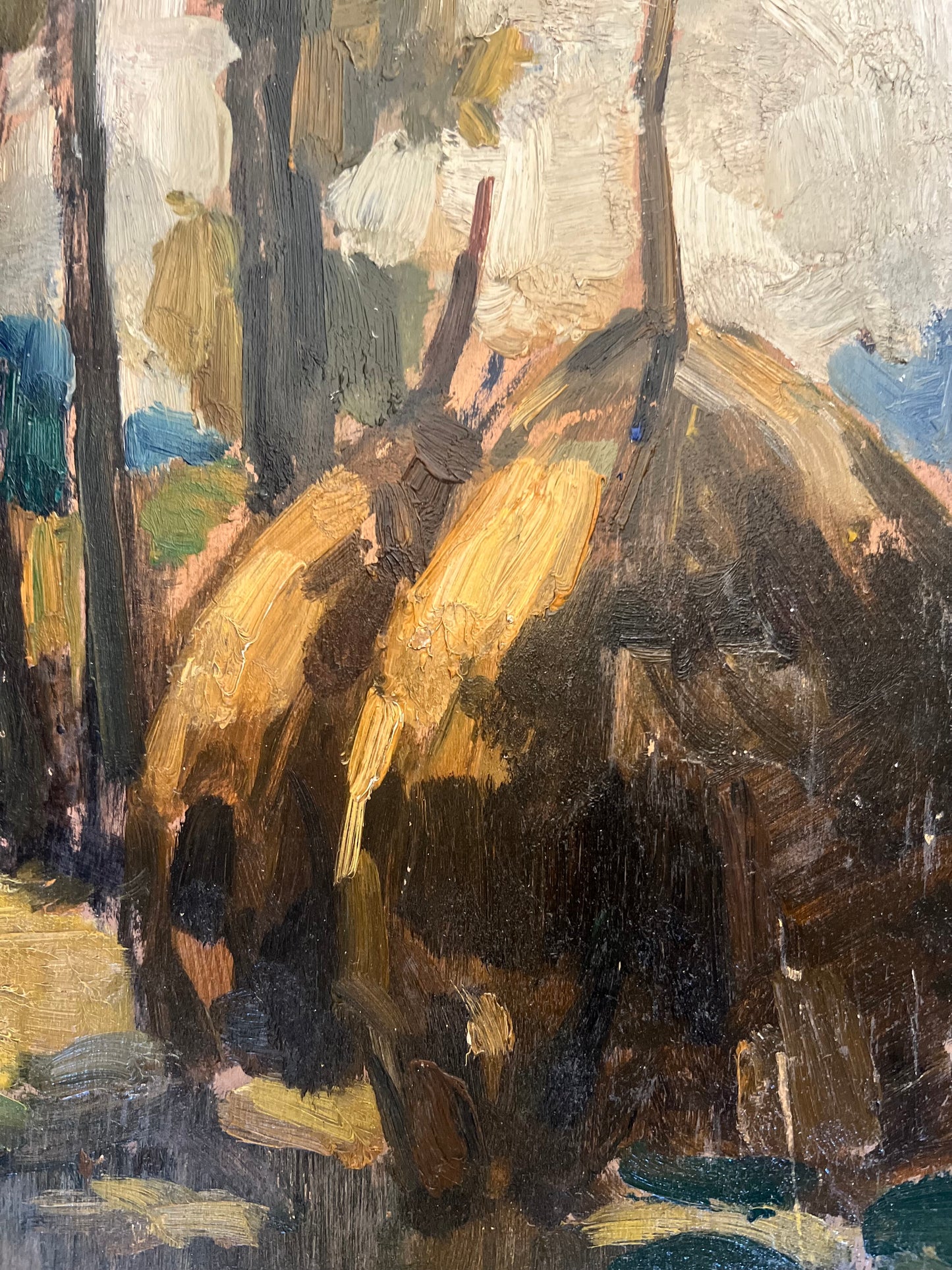 French Post Impressionist Oil Painting ‘Haystacks’