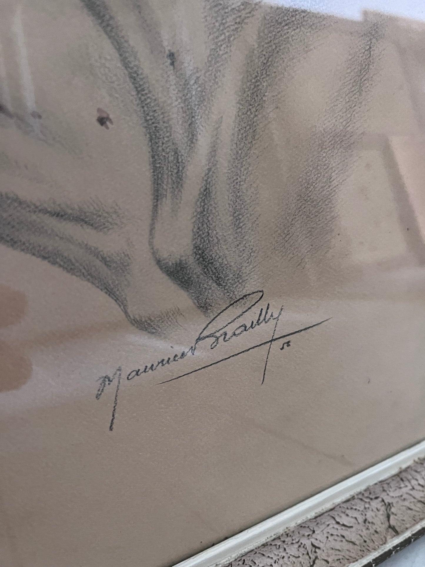 Stunning French Study of Two Pointer Dogs dated 1958