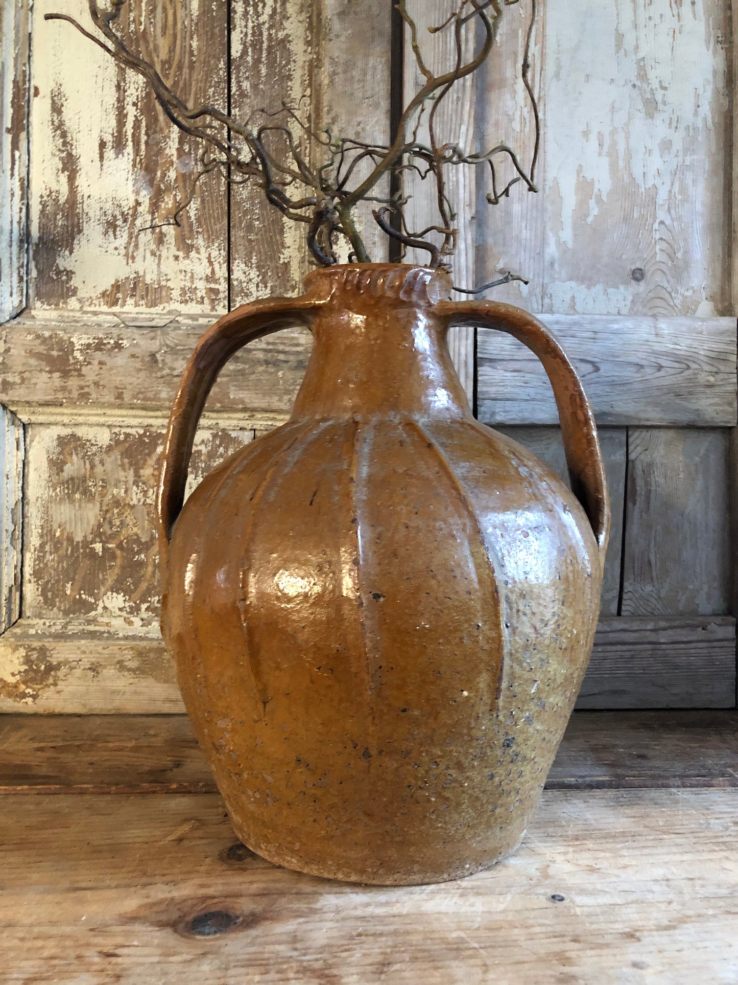 Large Antique French Walnut Oil Pot late 18th early 19th Century