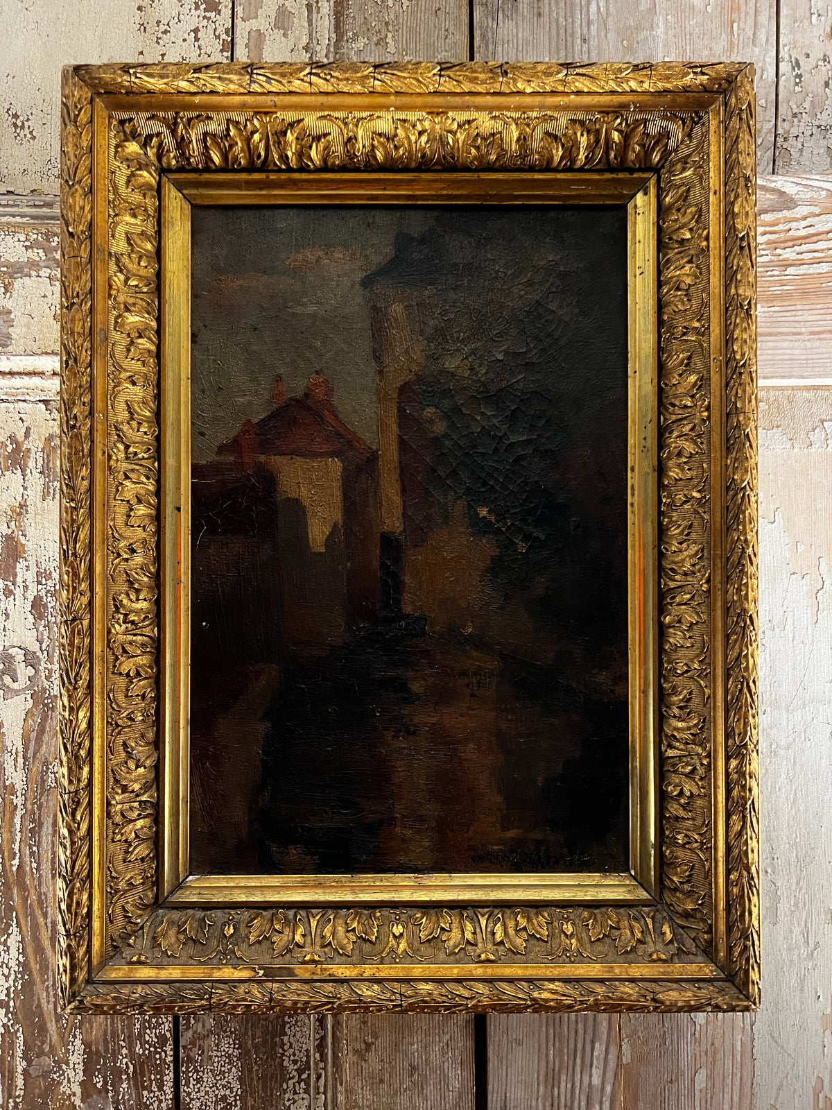 RESERVED FOR K Early 20th Century French Oil on canvas Painting in beautiful frame