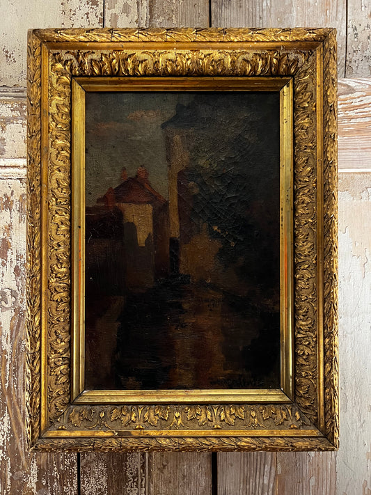 RESERVED FOR K Early 20th Century French Oil on canvas Painting in beautiful frame