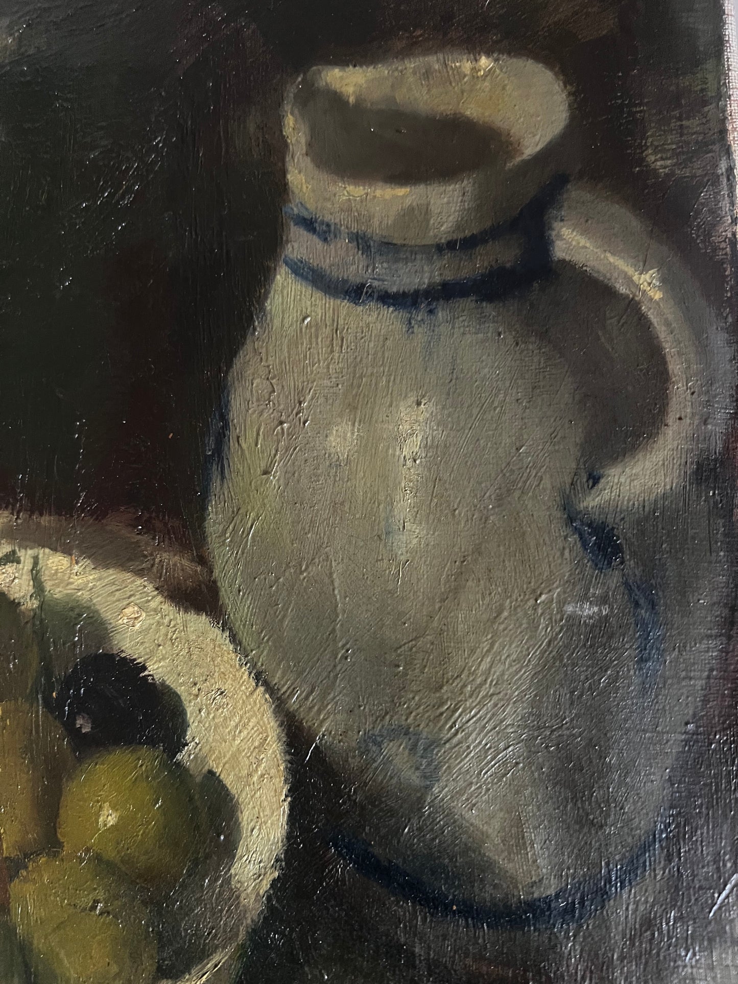 Stunning Still Life Oil Painting on Canvas by Pierre Hendrix 1913-1995 ‘Olives’