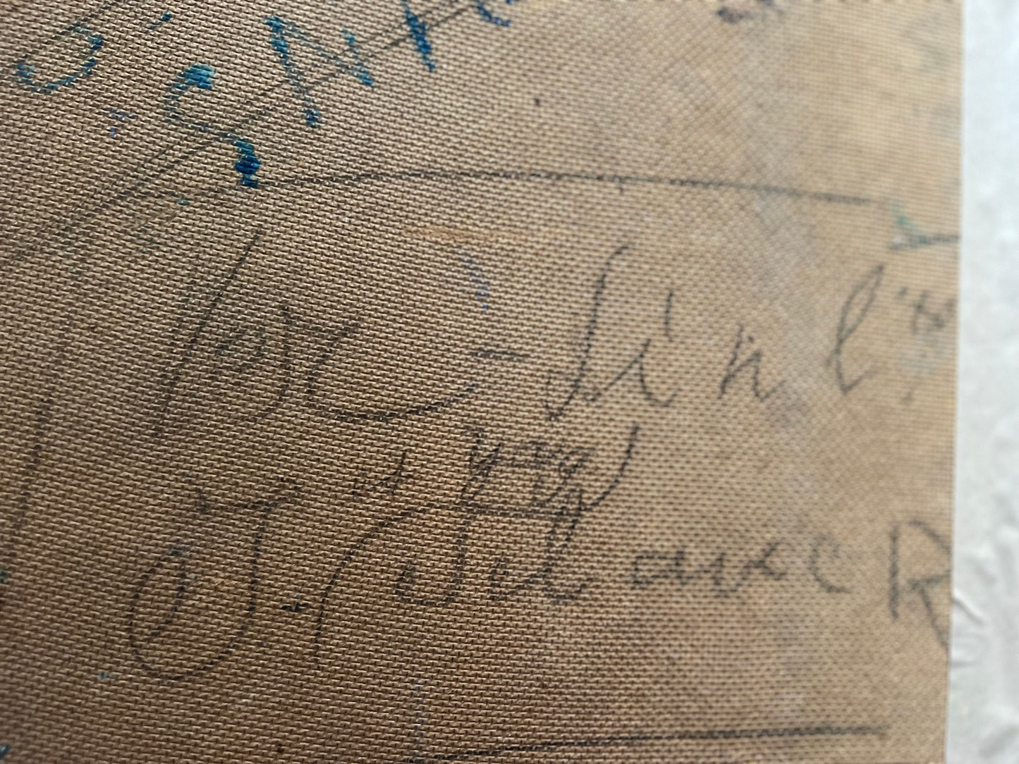 Large Provence Oil Painting of a Hilltop Village & Vineyard