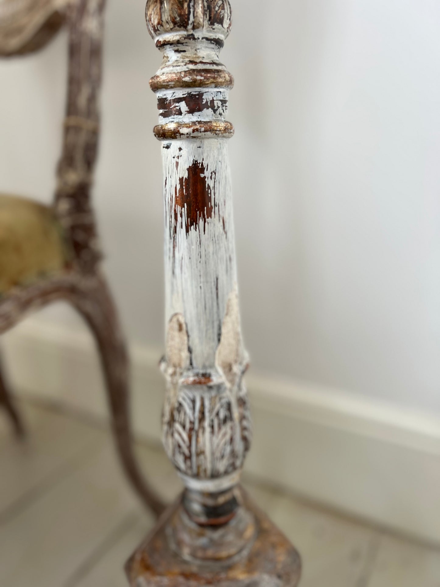 French Antique 19th Century wooden Candlestick