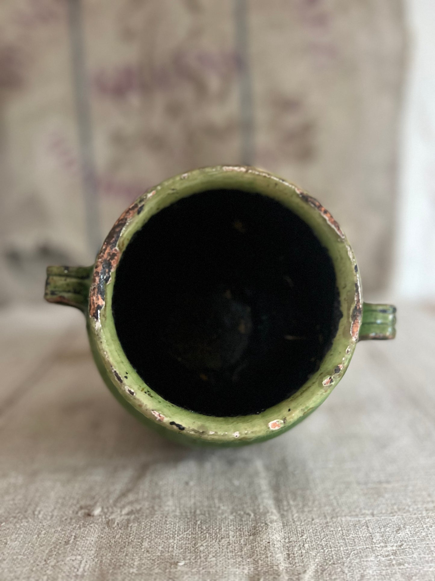 Antique Green French Confit Pot