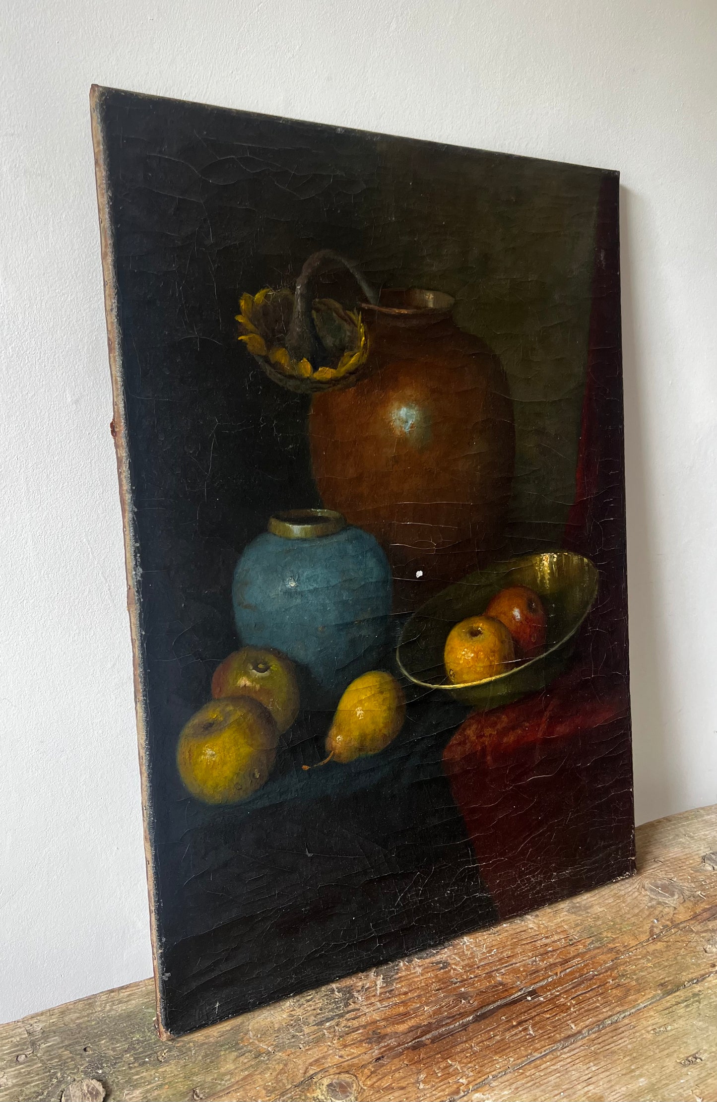 Stunning French 19th Century Large Oil on Canvas Still Life Painting