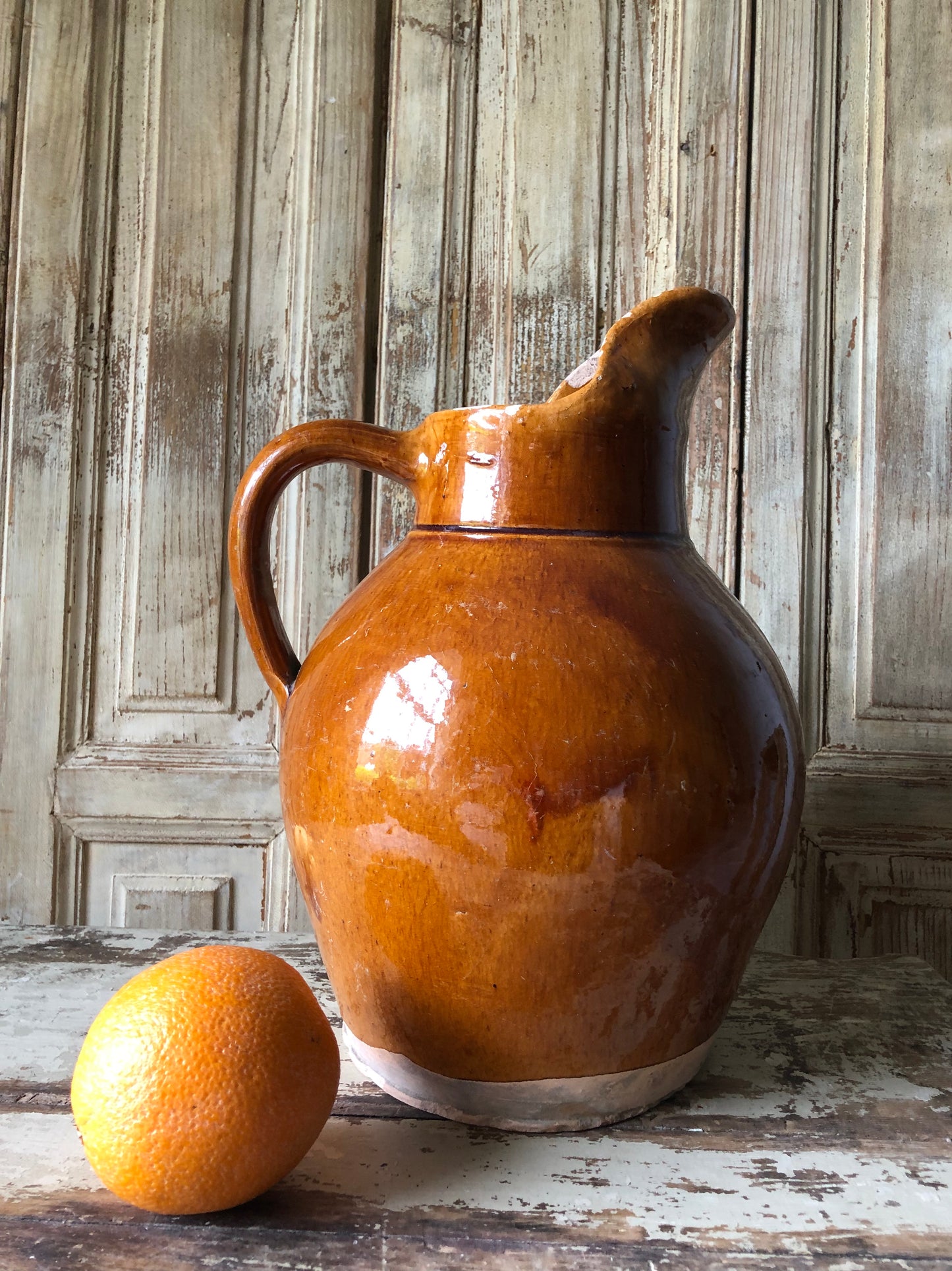 Very Large French Cider Jug with gorgeous rich glaze