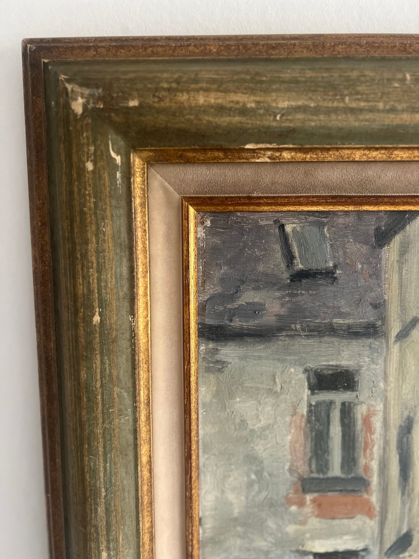 Very Large Belgian Oil on Canvas Street Scene 1931?