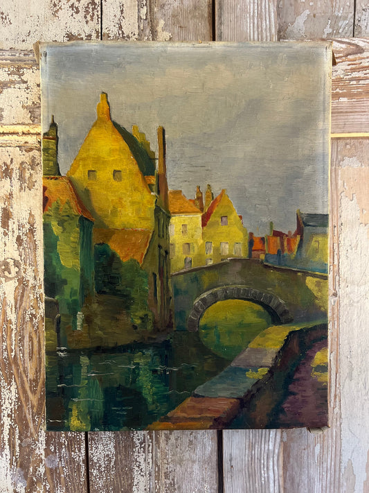 Belgian Oil on Canvas Painting