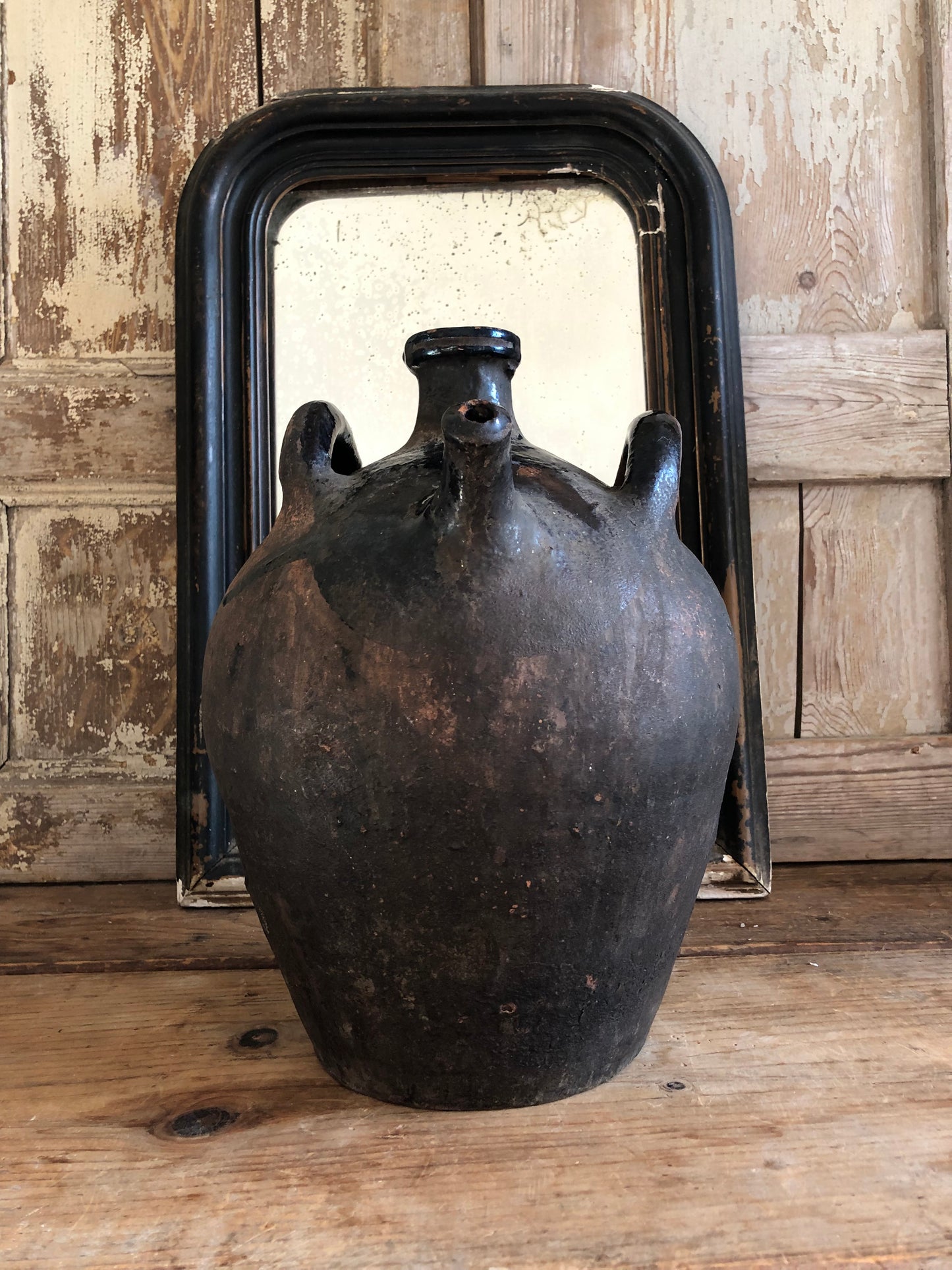 Large 19th Century Antique French Terracotta vinegar or olive oil pot