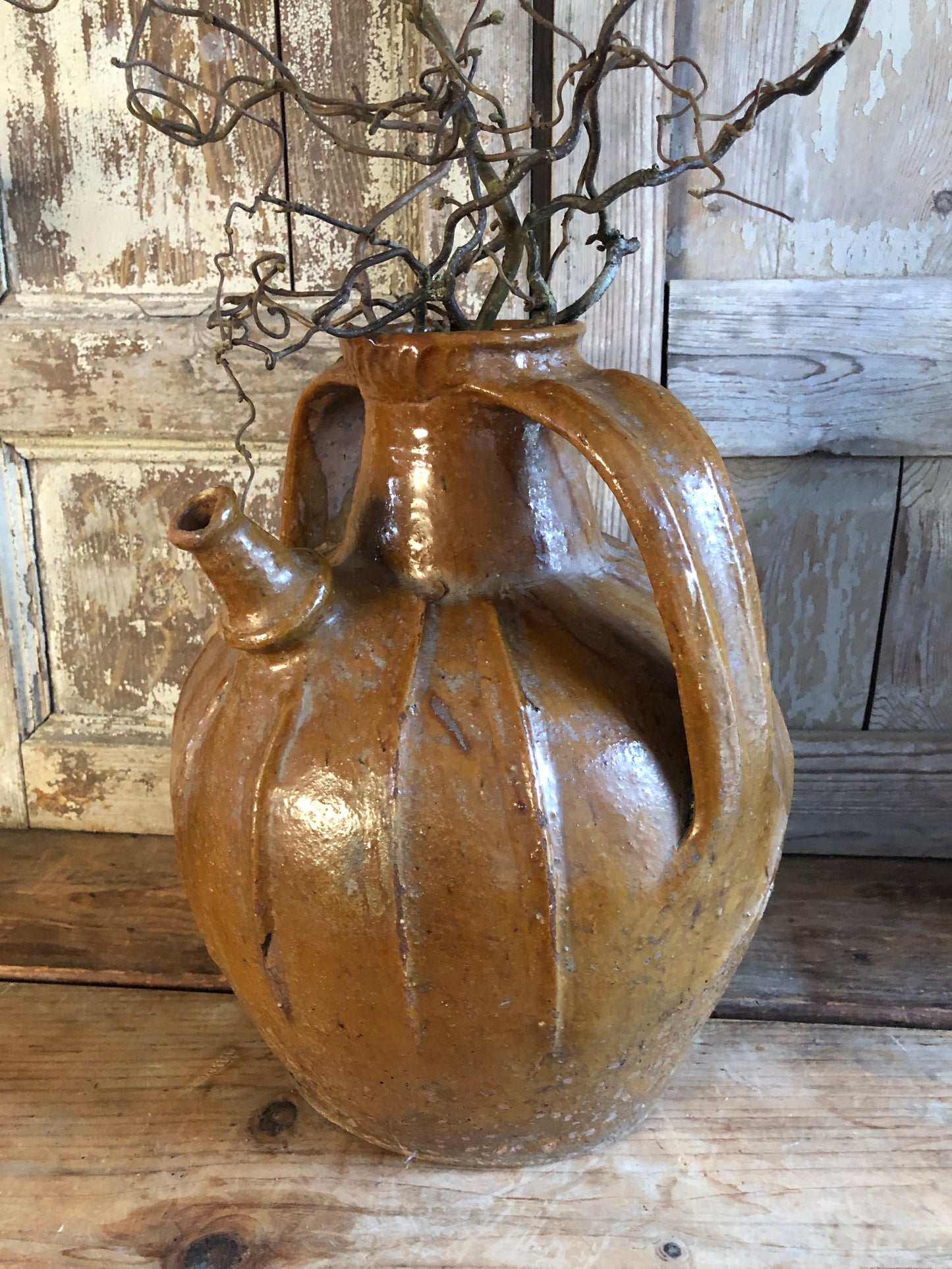 Large Antique French Walnut Oil Pot late 18th early 19th Century