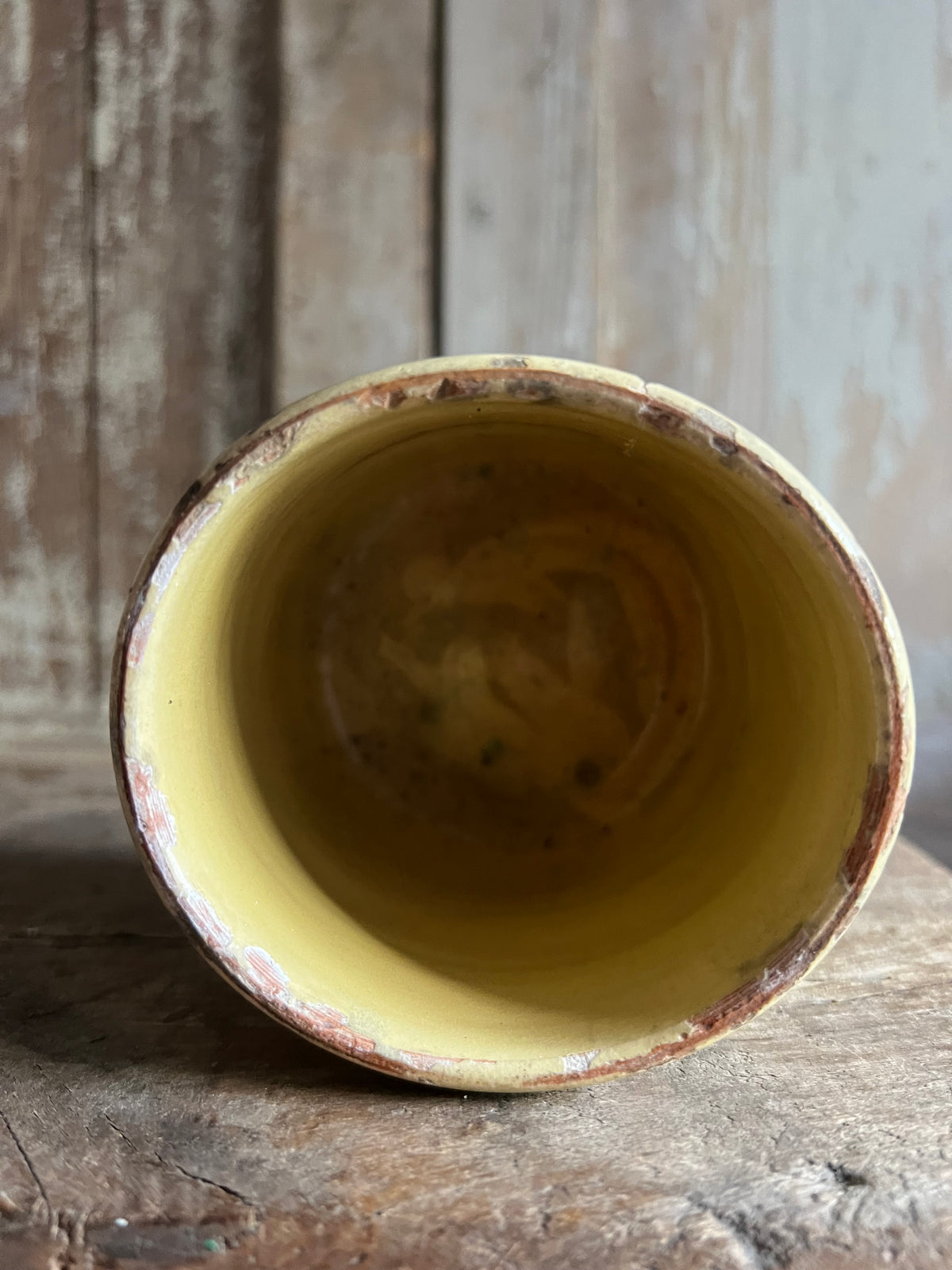 French Antique Yellow Confiture Pot