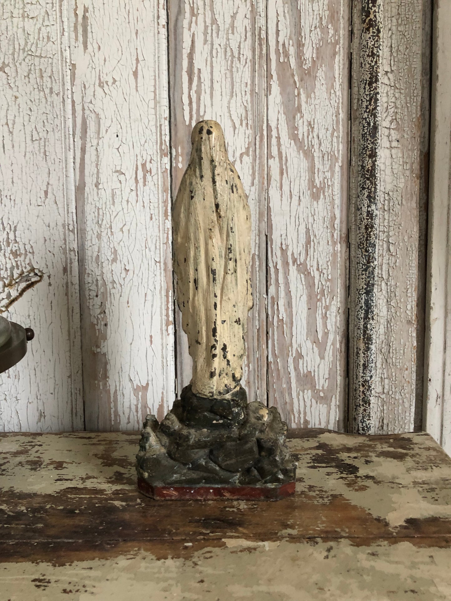 Very unusual rare French metal Madonna figure