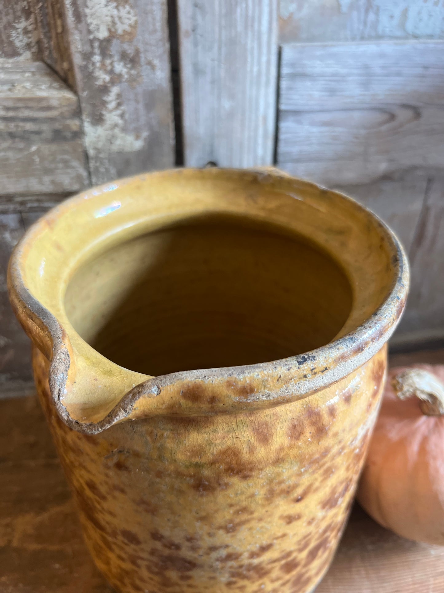 Large French Speckle Glazed Water Jug 19th Century