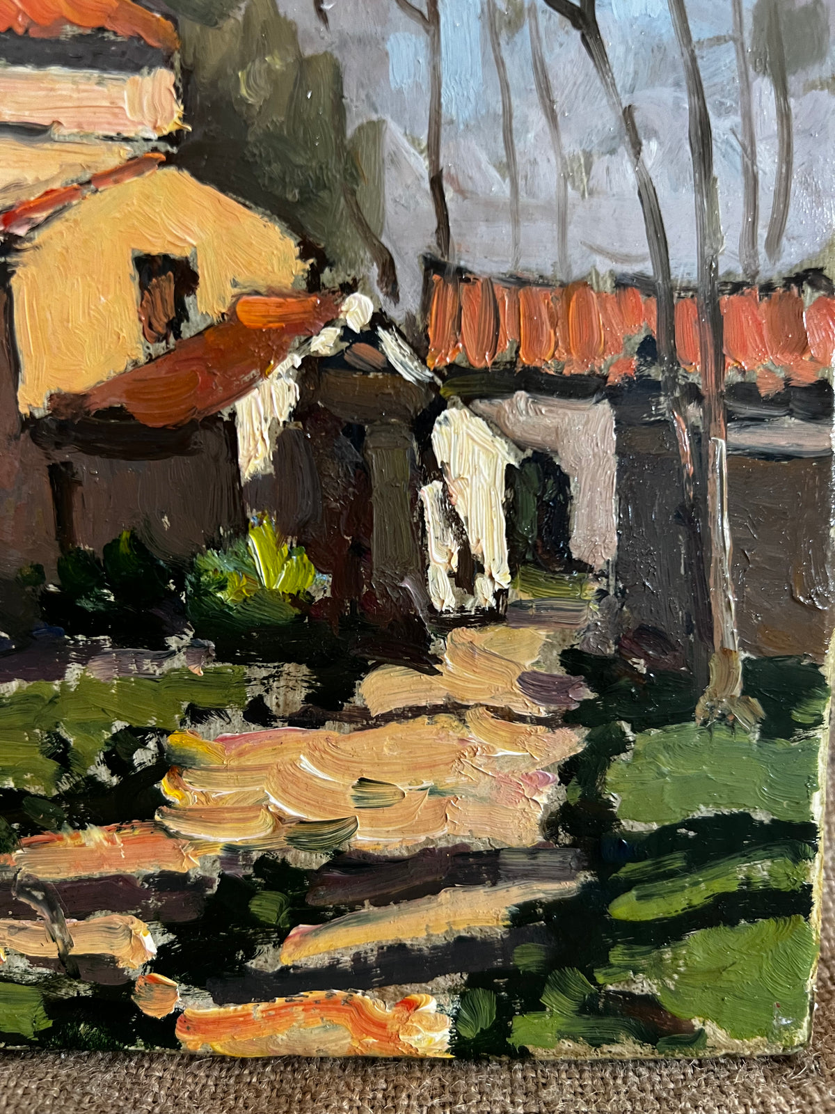 Small French Oil on Canvas Countryside Painting