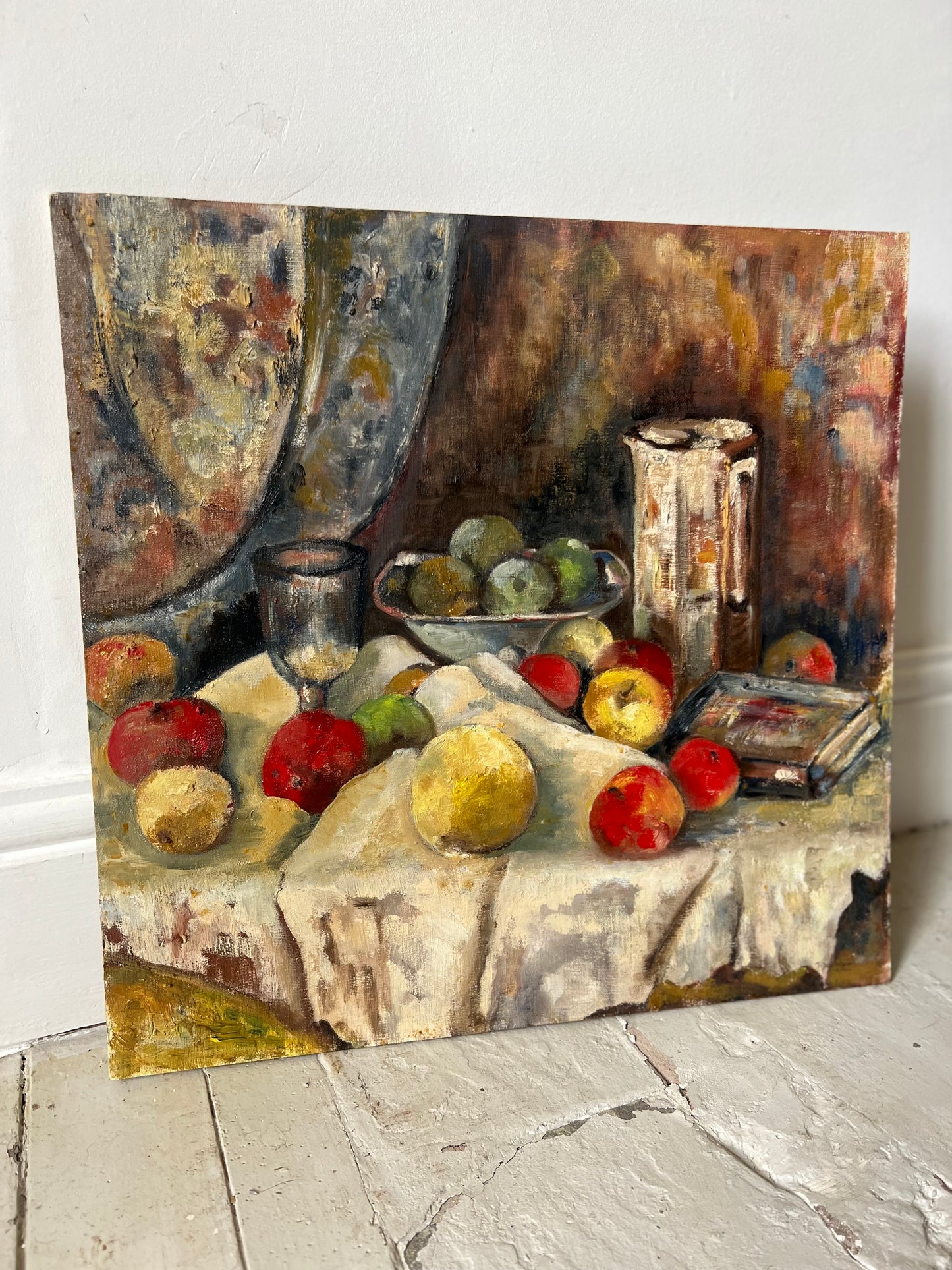 1950’s French Cezanne-esque Still Life Oil Painting