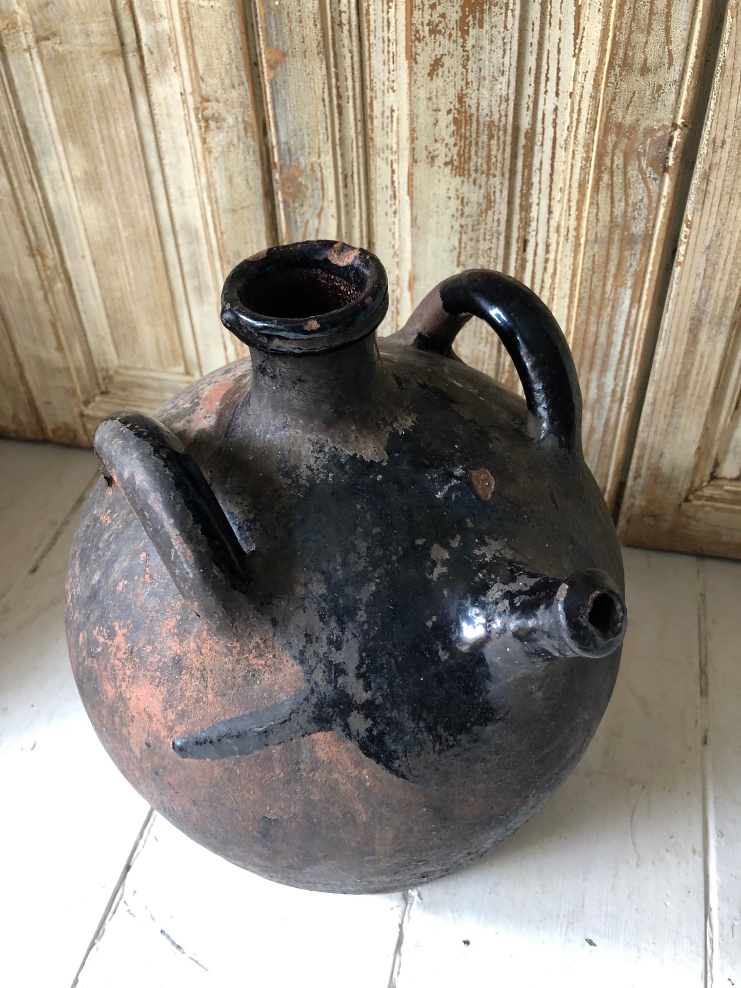 Large 19th Century Antique French Terracotta vinegar or olive oil pot