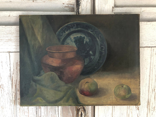 RESERVED British oil on canvas still life painting C.1900