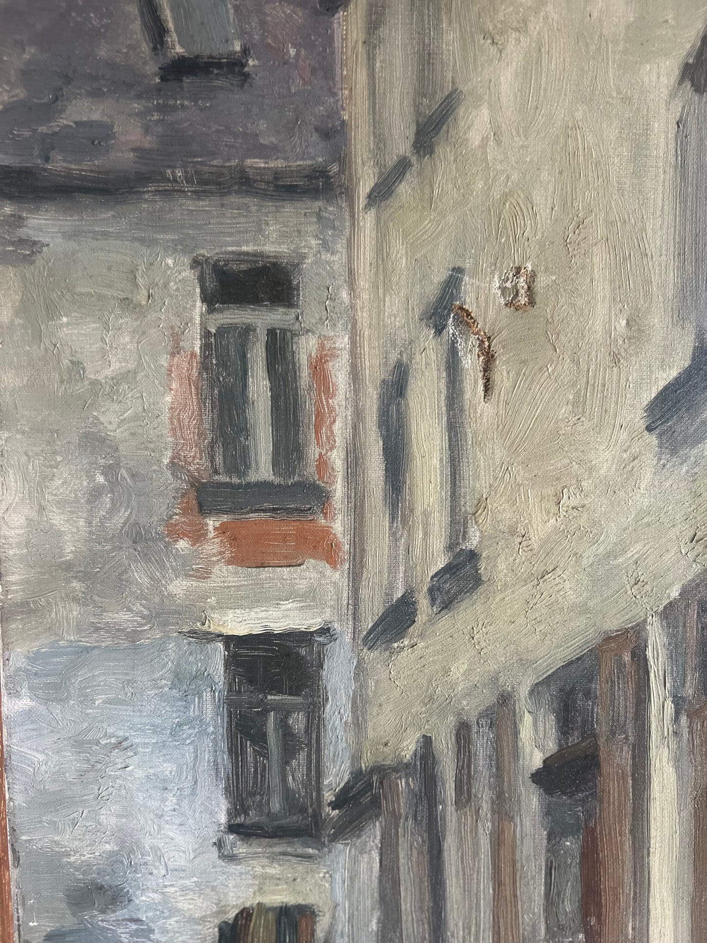 Very Large Belgian Oil on Canvas Street Scene 1931?