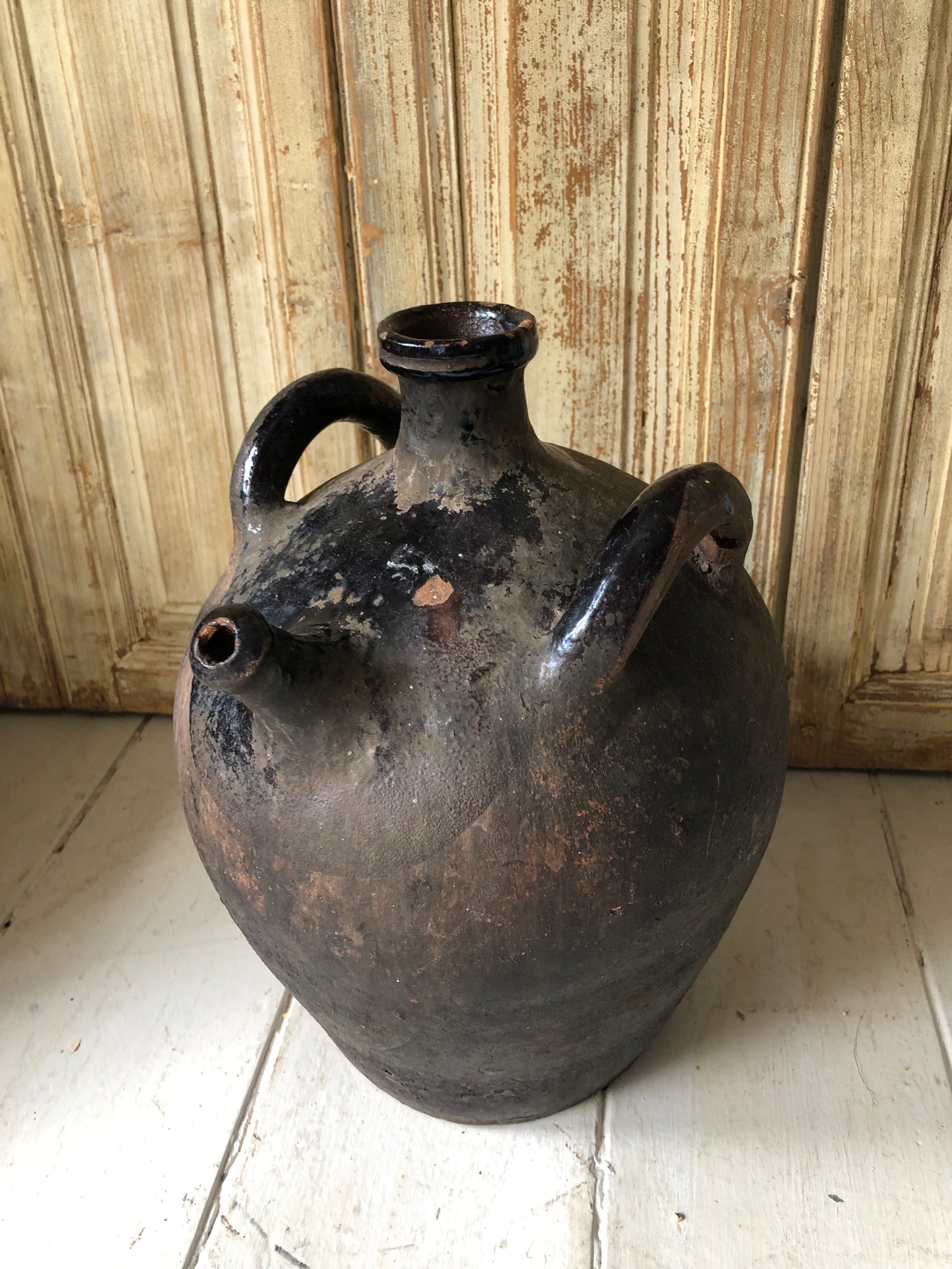 Large 19th Century Antique French Terracotta vinegar or olive oil pot