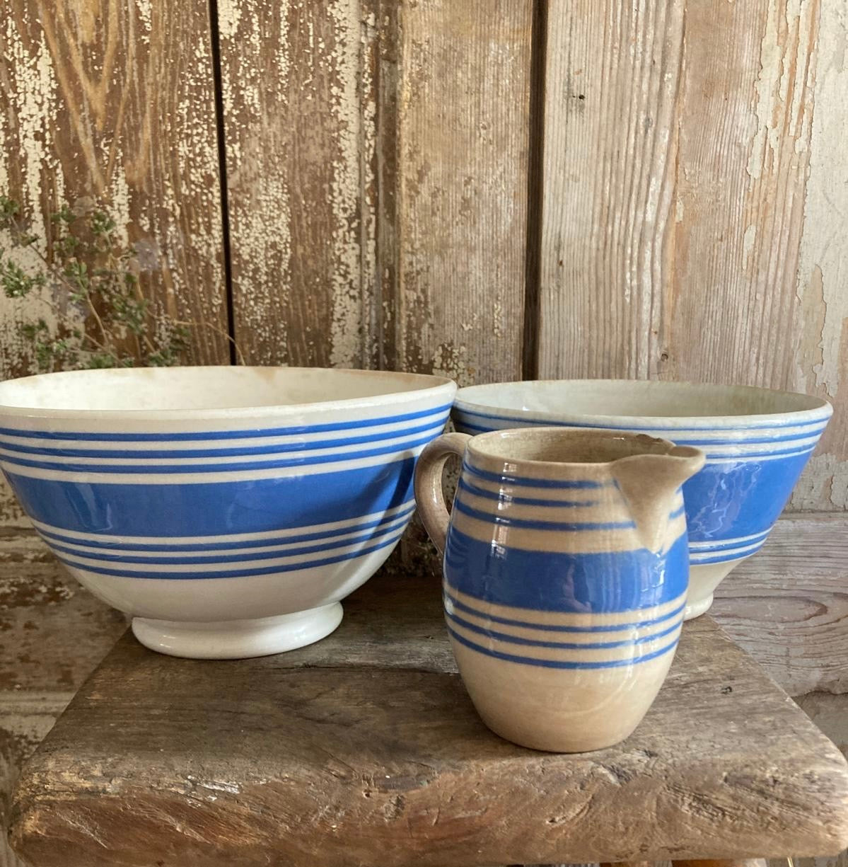 French Cafe au Lait Breakfast Bowls & Jug set