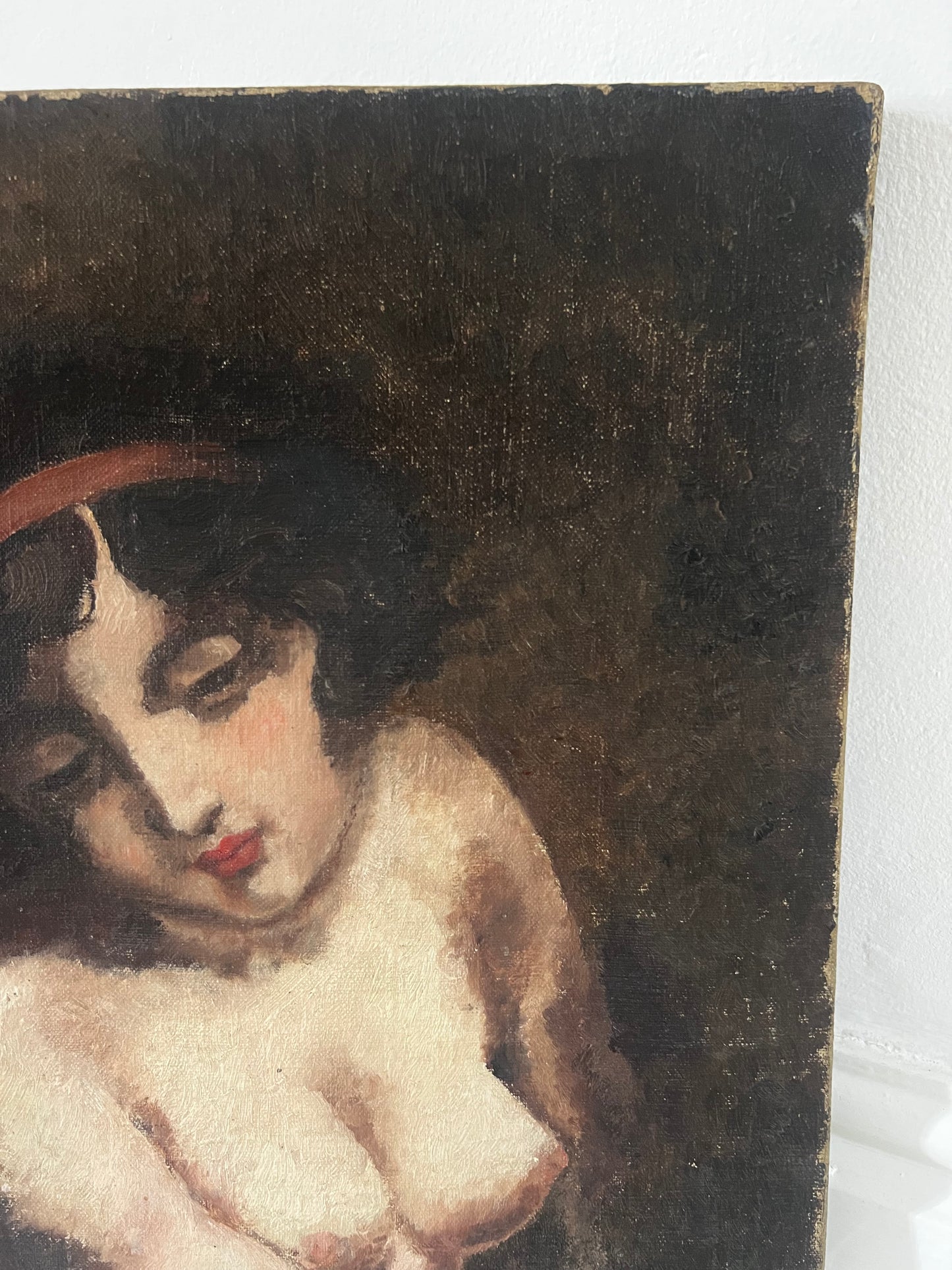 French Female Portrait Oil Painting on Canvas