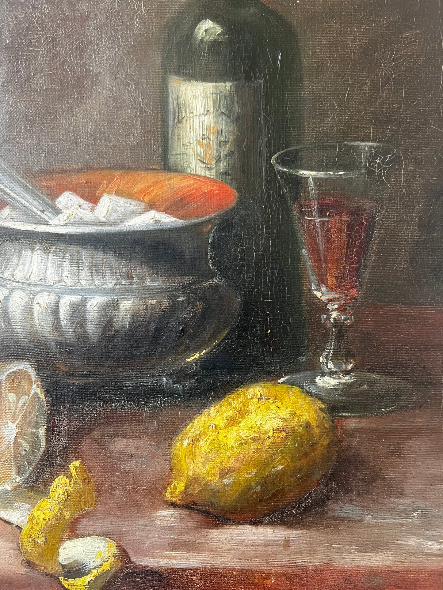 Gorgeous French oil on canvas still life painting