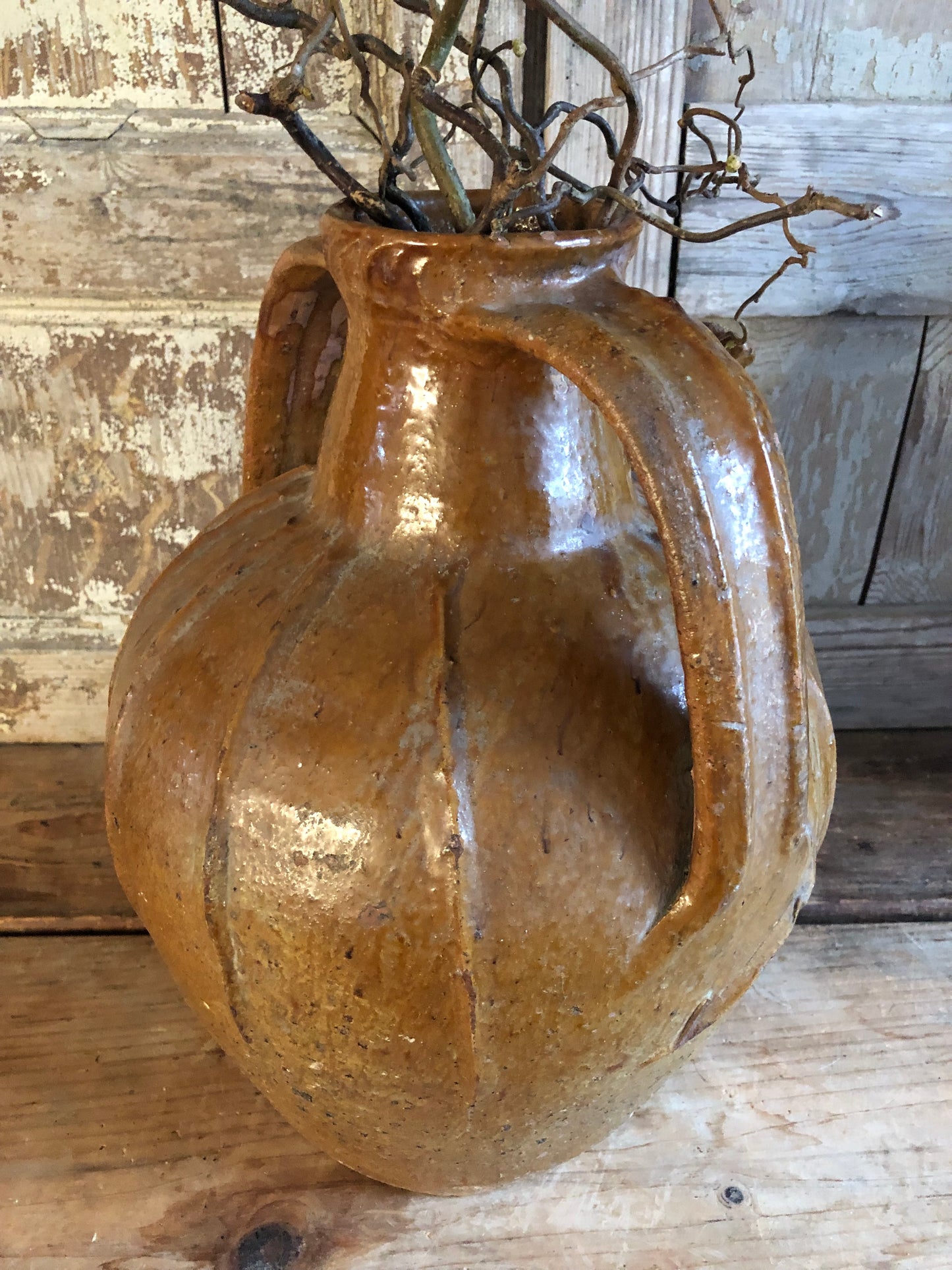 Large Antique French Walnut Oil Pot late 18th early 19th Century